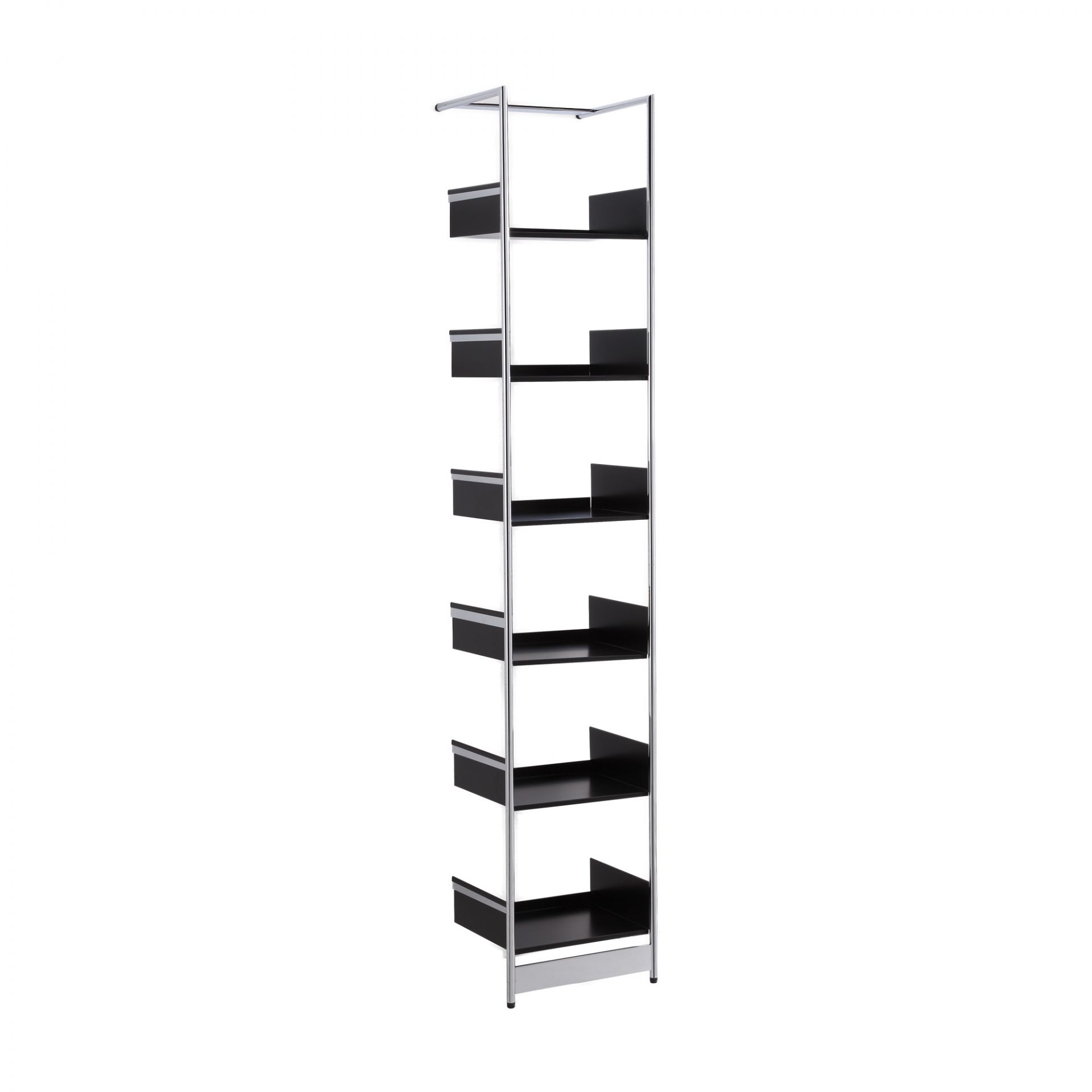 Pool 220 Leaning shelf Mox frame chrome glossy shelves black Pool 220 Leaning shelf Mox frame chrome glossy shelves black