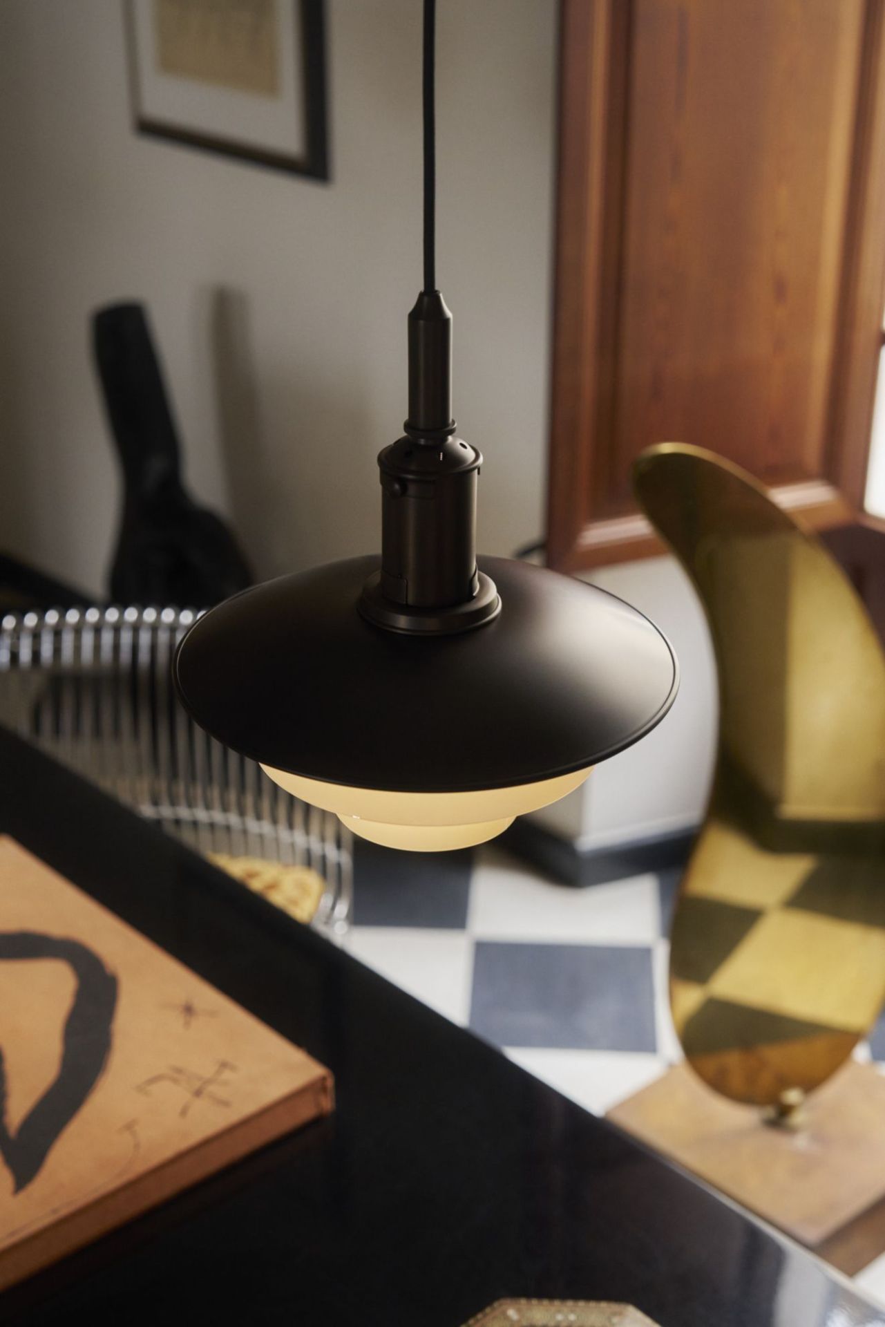 PH 3/3 Aged Brass Opal pendant light Louis Poulsen