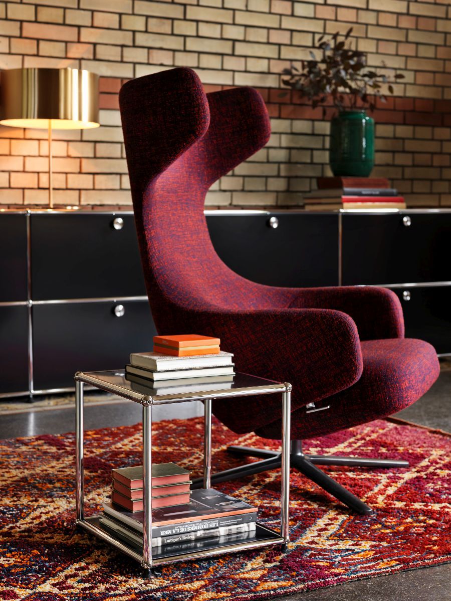 USM Haller side table M21 open narrow pure white