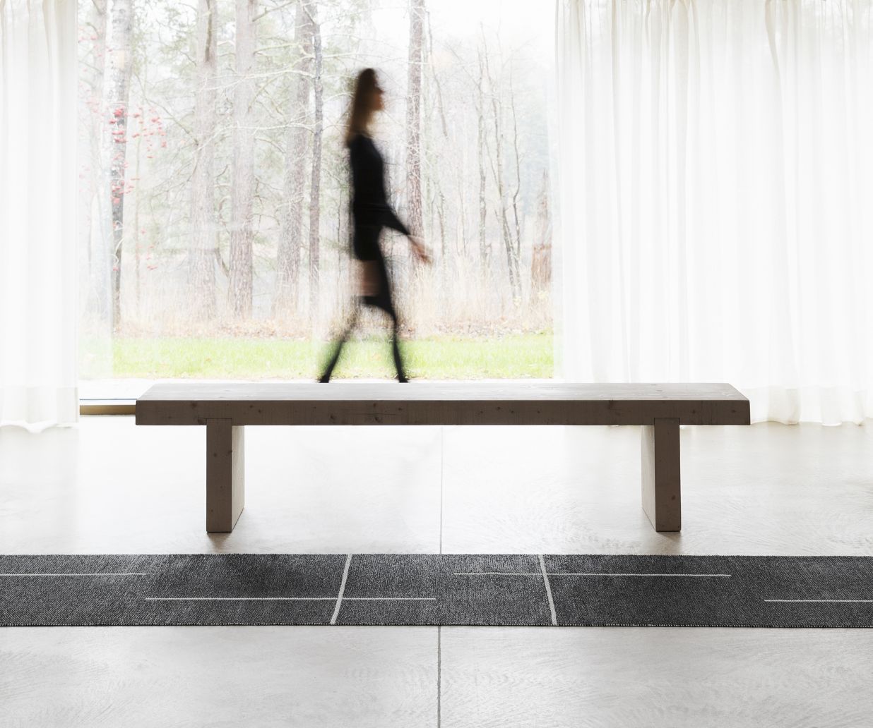 Fred Rug 70x180cm beige Pappelina