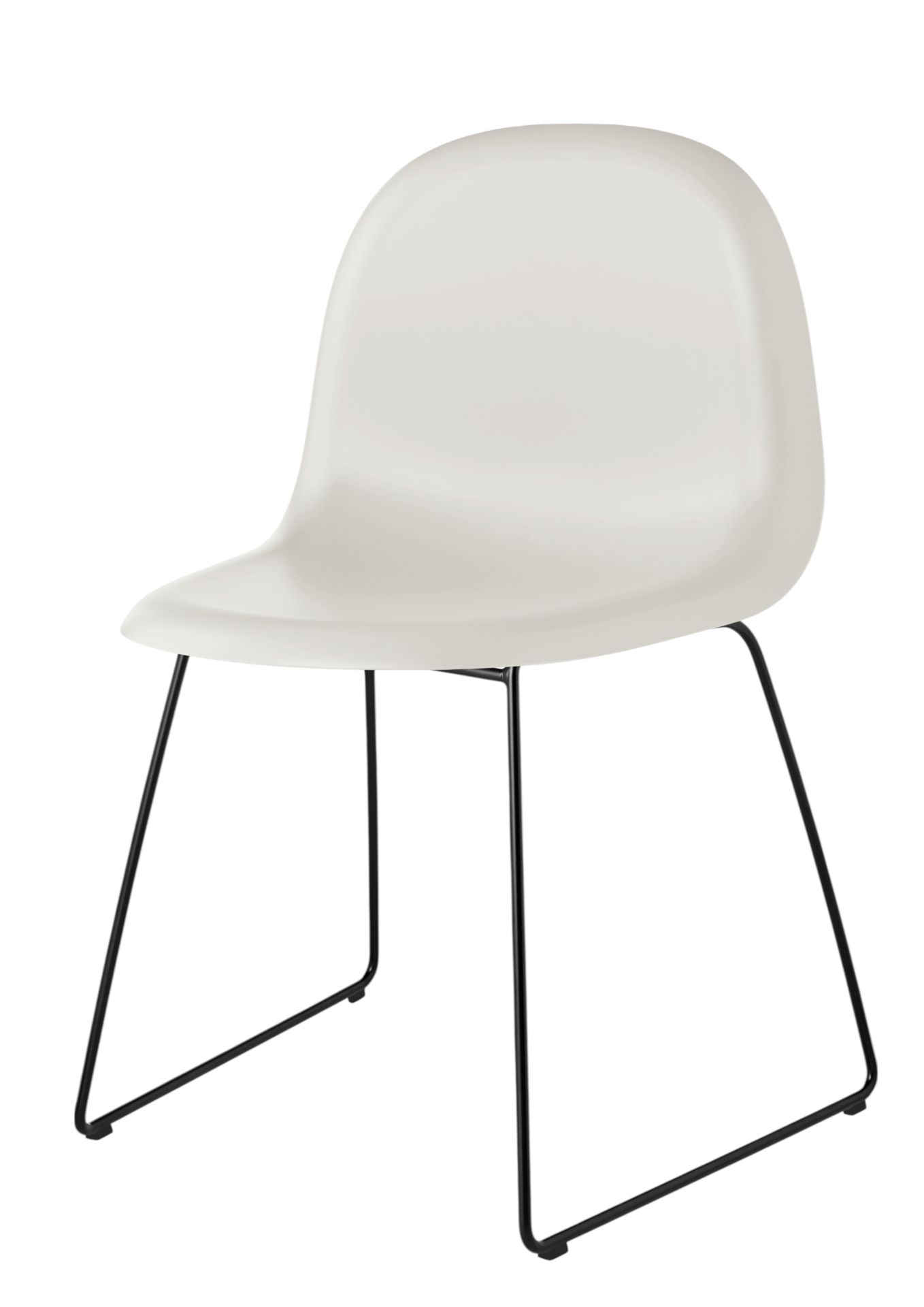 3D plastic dining chair - Sledge base Gubi