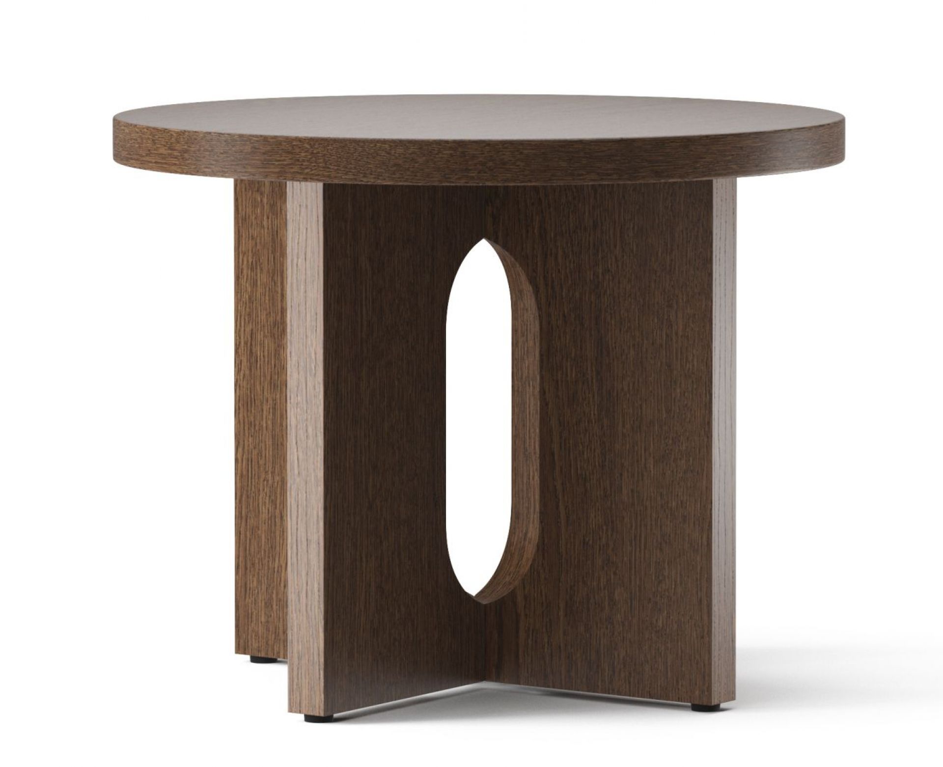 Androgyne Side Table Ø50 cm Frame dark stained oak / table top dark stained oak Audo