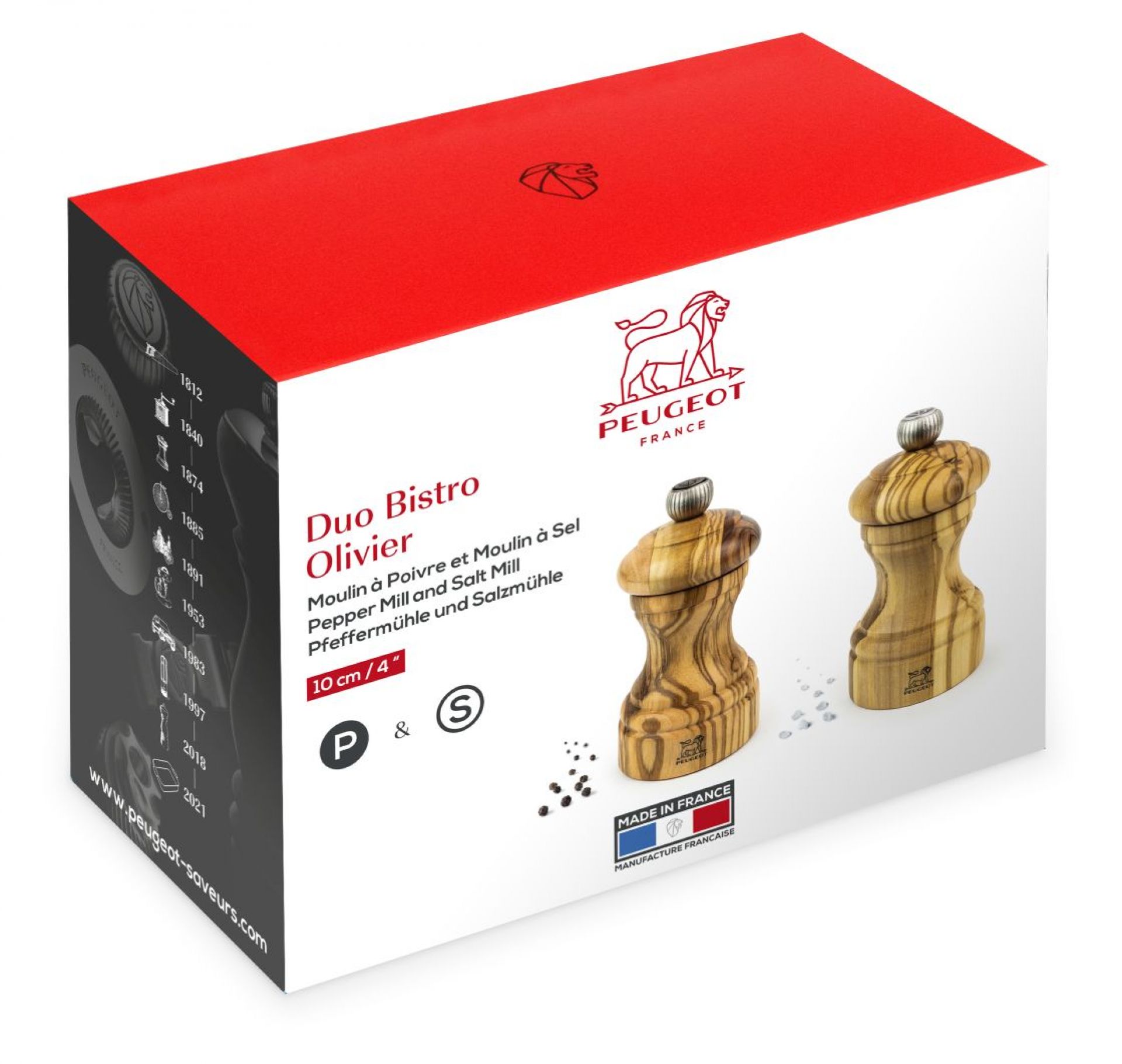 Bistro Duos Salt- & Peppermill Olive 10 cm Peugeot