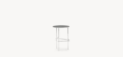 Shanghai Tip Beistelltisch von Moroso, Chrom-Gestell, runde Tischplatte, moderner kleiner Tisch für Wohnzimmer.