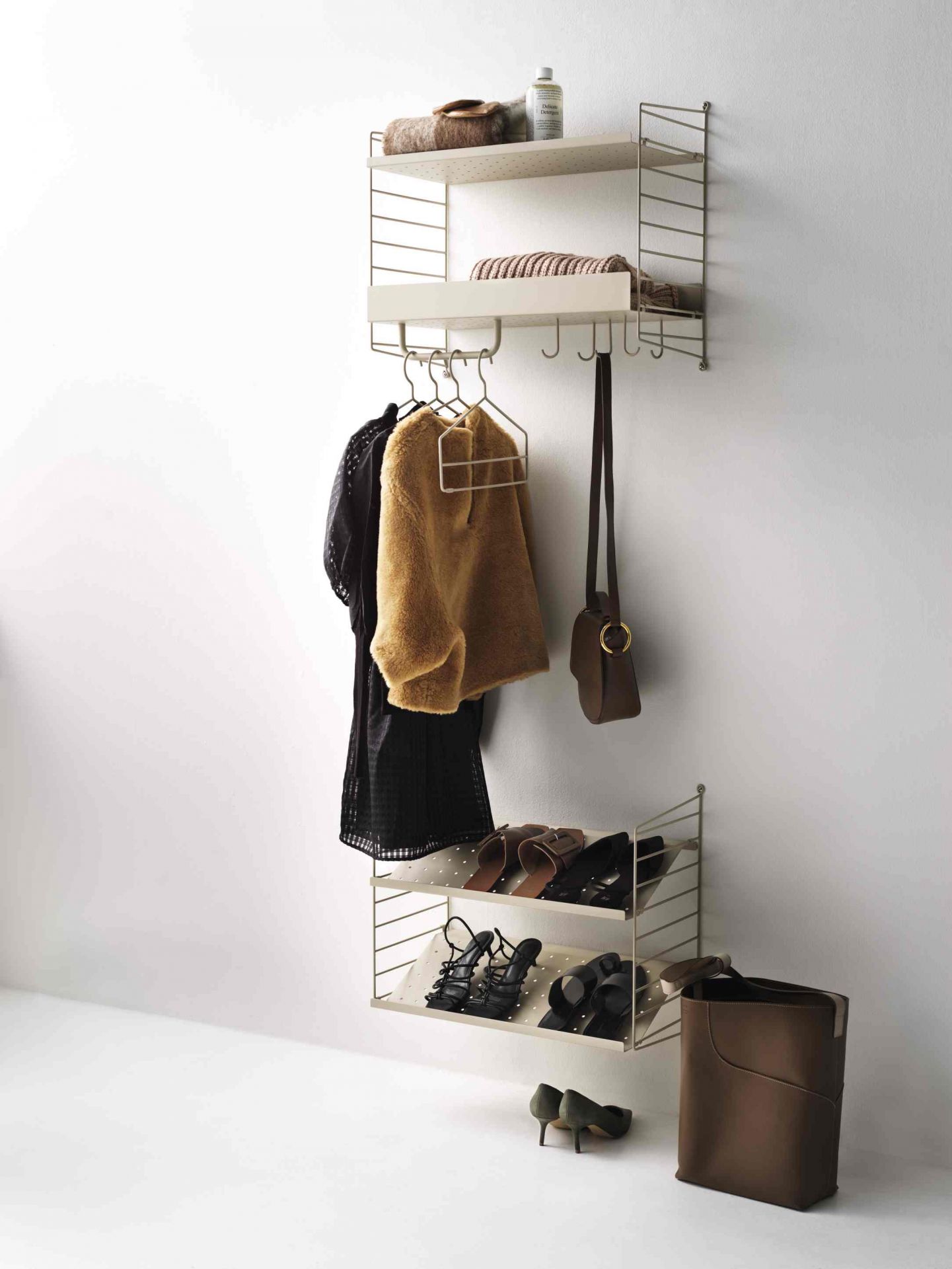 String Hallway Wall Shelving System F String Furniture Black - Black