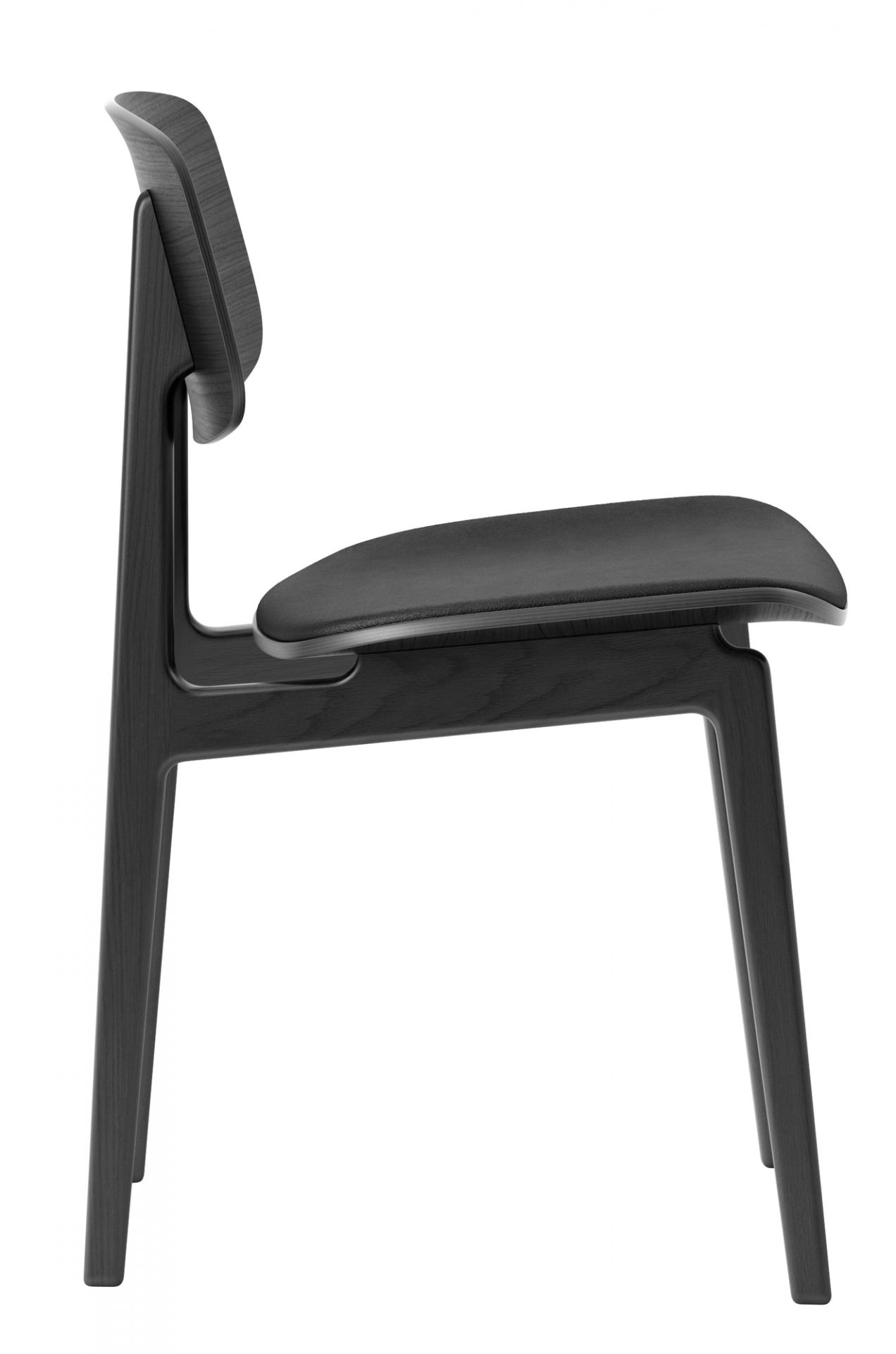 NY11 New York Dining Chair Upholstered Norr11 Oak black Leather Ultra black