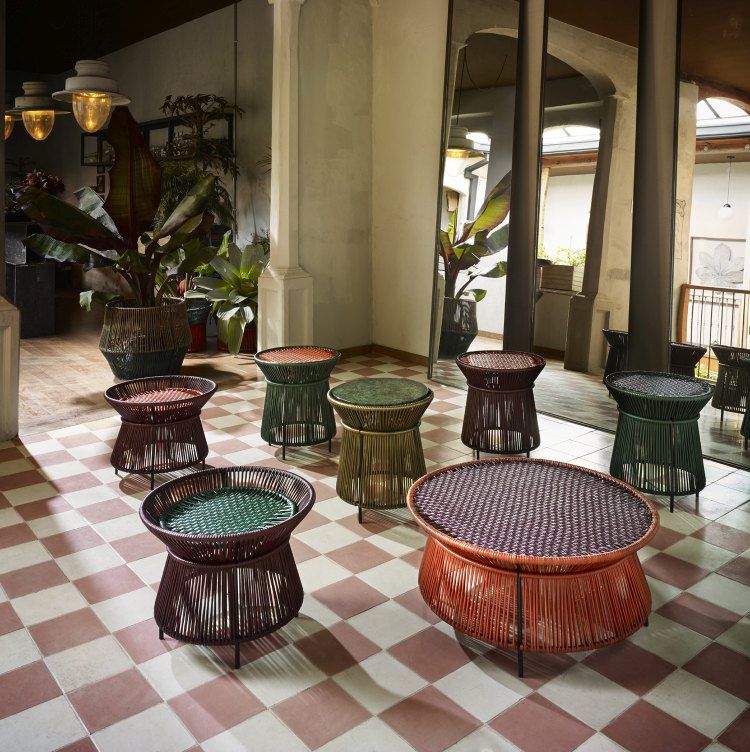 Caribe Chic Low Side Table Side table Copper / Black-Red / Black Outdoor ames SINGLE PIECES