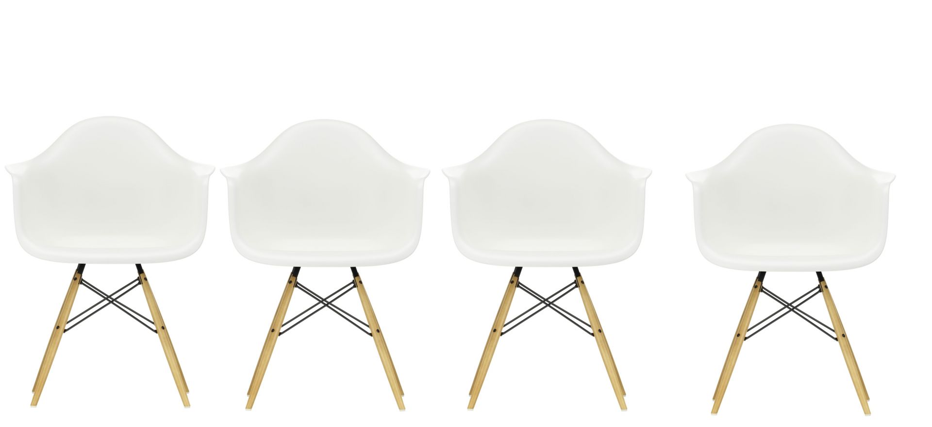 Action Eames Plastic Arm Chair DAW Chair Set of 4 Vitra 