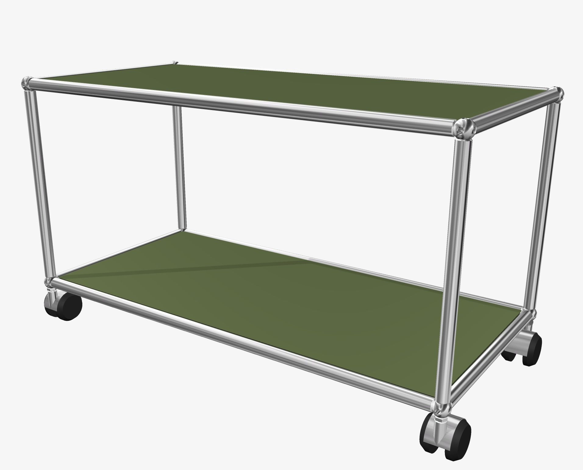 USM Haller TV furniture with castors Olive green