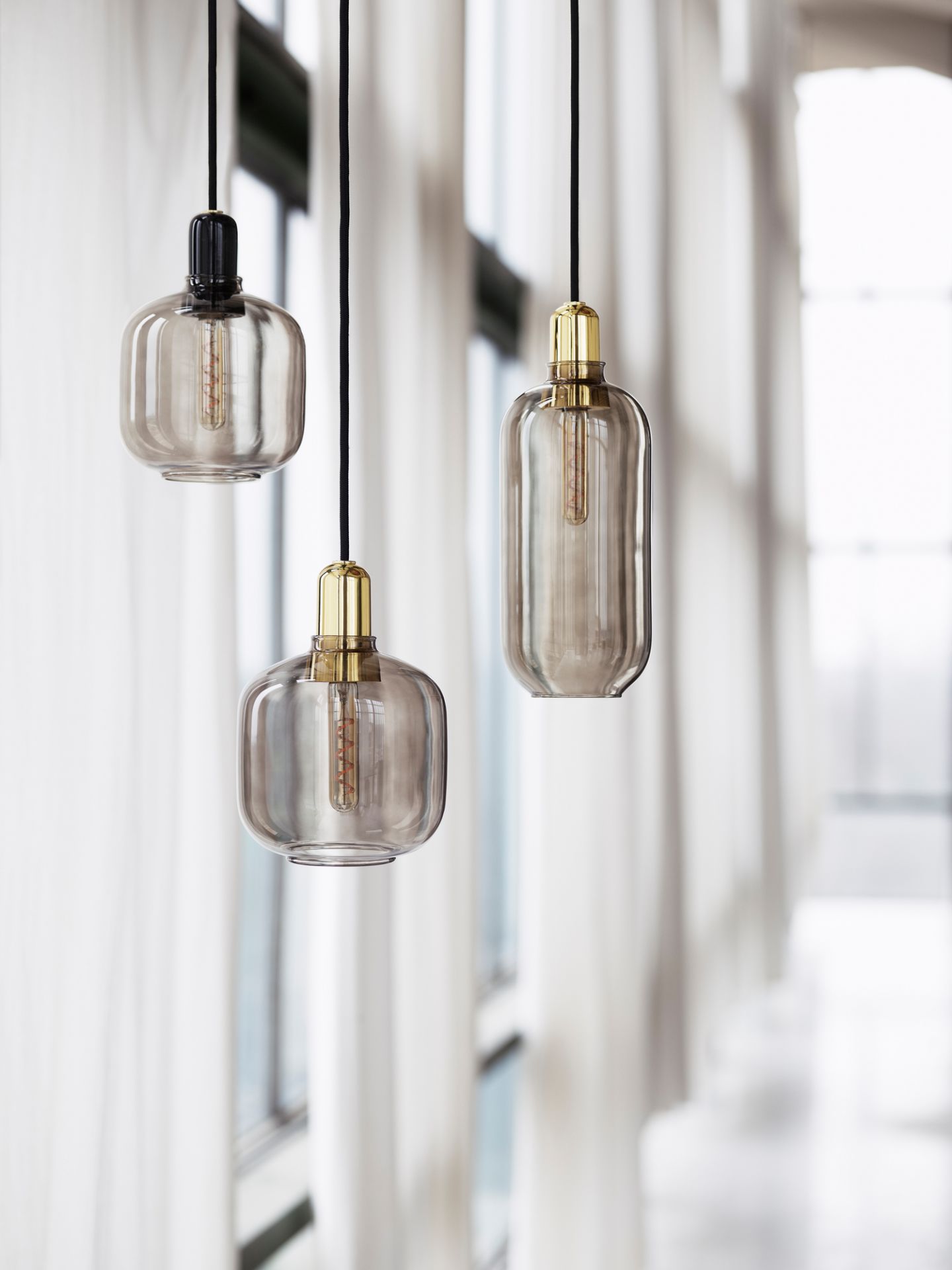 Amp Lamp pendant lamp Ø 11.2 x H 26 cm / GOLD-GREEN Normann Copenhagen SINGLE PIECES