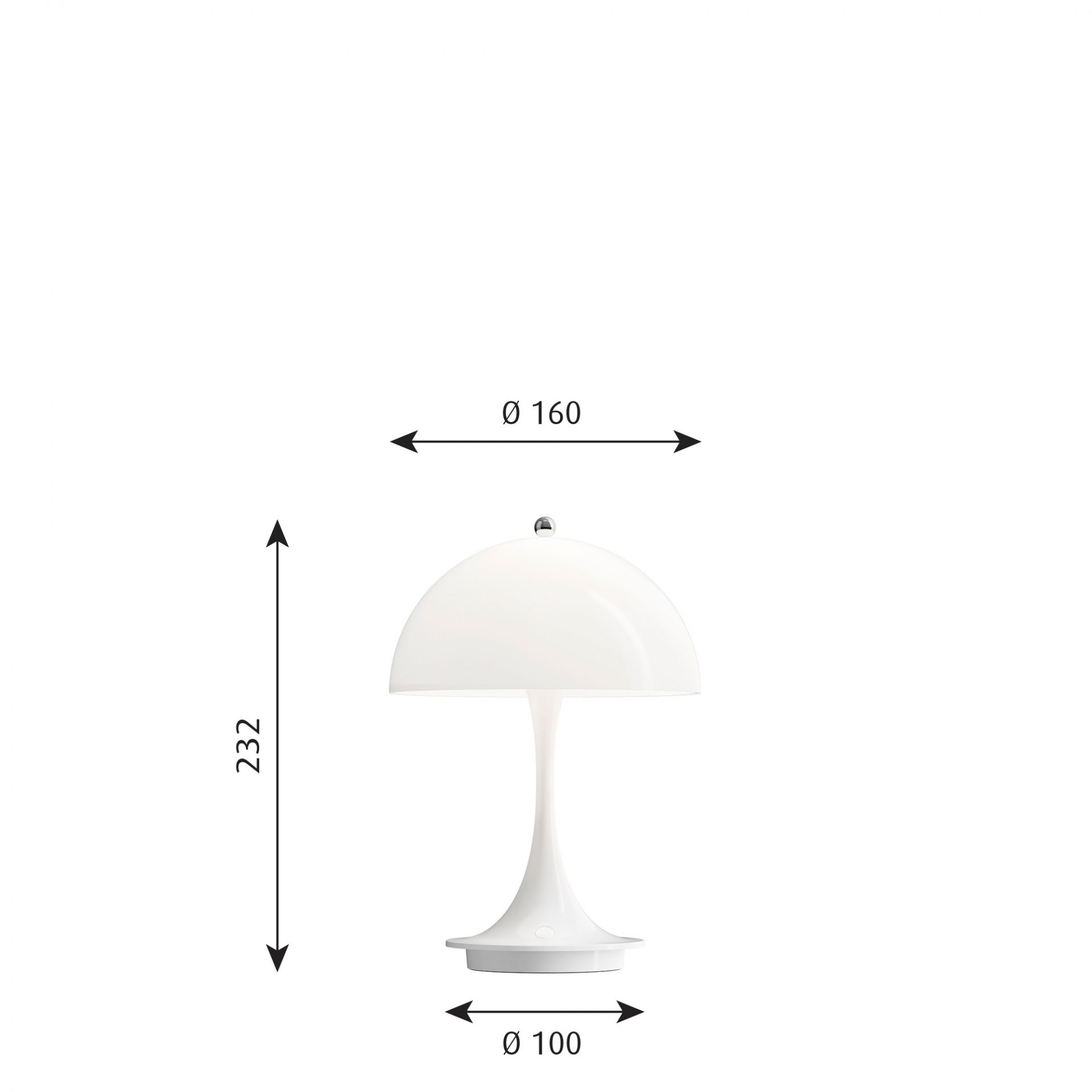 Panthella 160 Portable rechargeable LED table lamp Indoor/Outdoor Louis Poulsen SINGLE PIECES