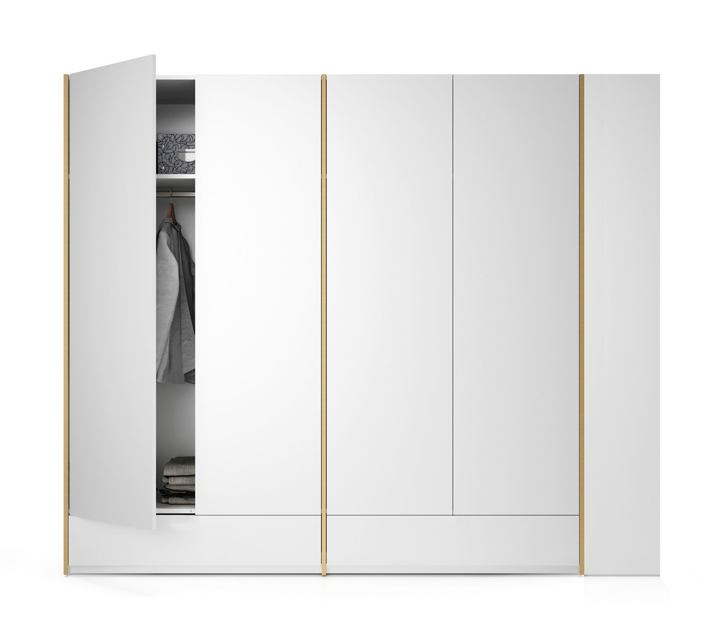 MODULAR PLUS wardrobe combination double wardrobe with 2 drawers and add-on wardrobe right Müller Möbelwerkstätten