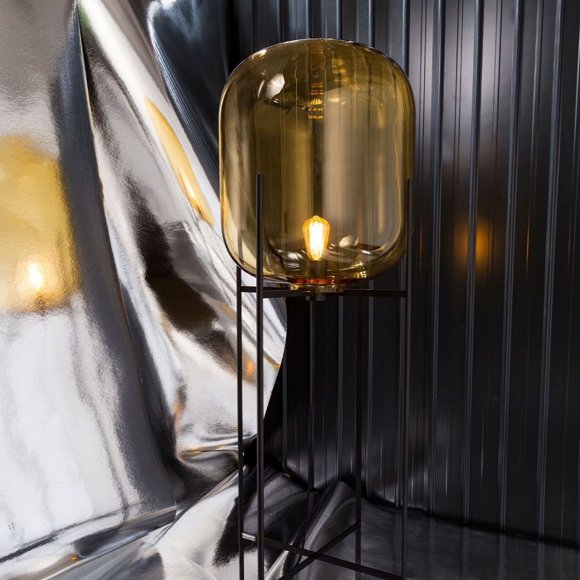 Oda Big floor lamp steel grey Pulpo