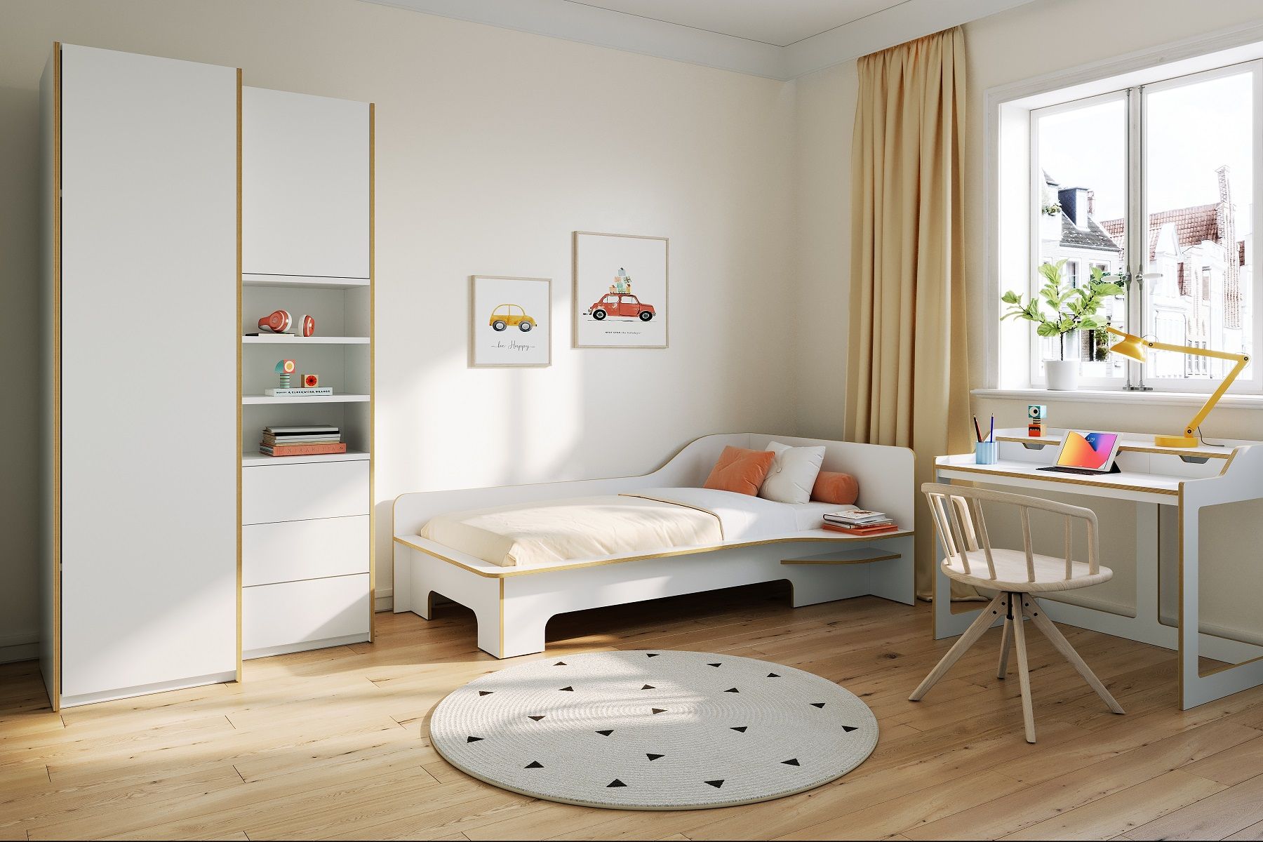 Plane Single Bed Left Müller Möbelwerkstätten