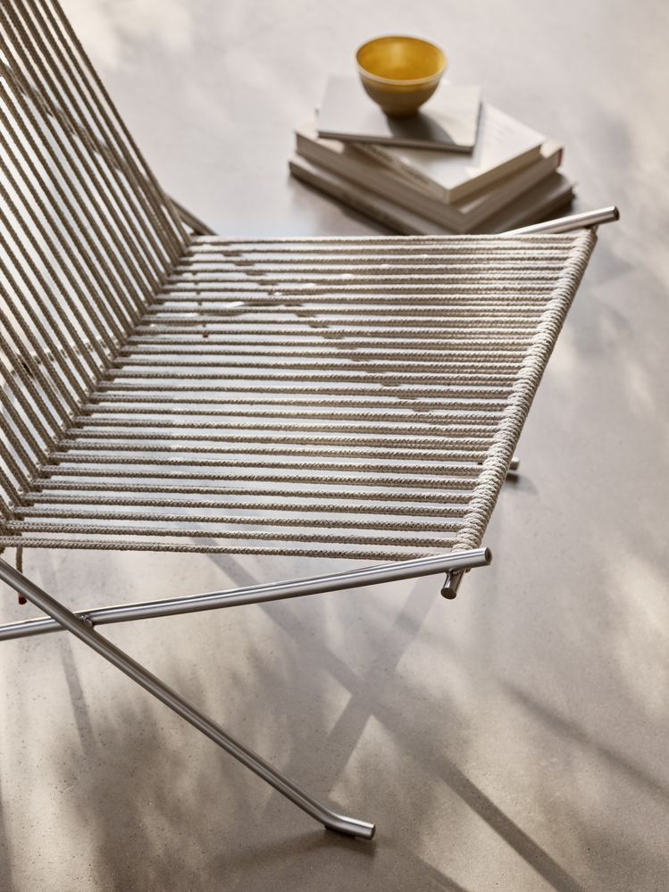 PK4 Lounge Chair Steel - Nature Fritz Hansen