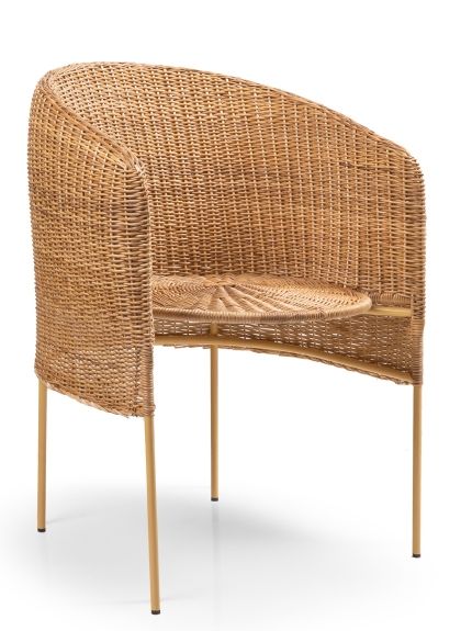 Caribe Natural Dining Chair Chair Outdoor ames Raw natural material / Yellow