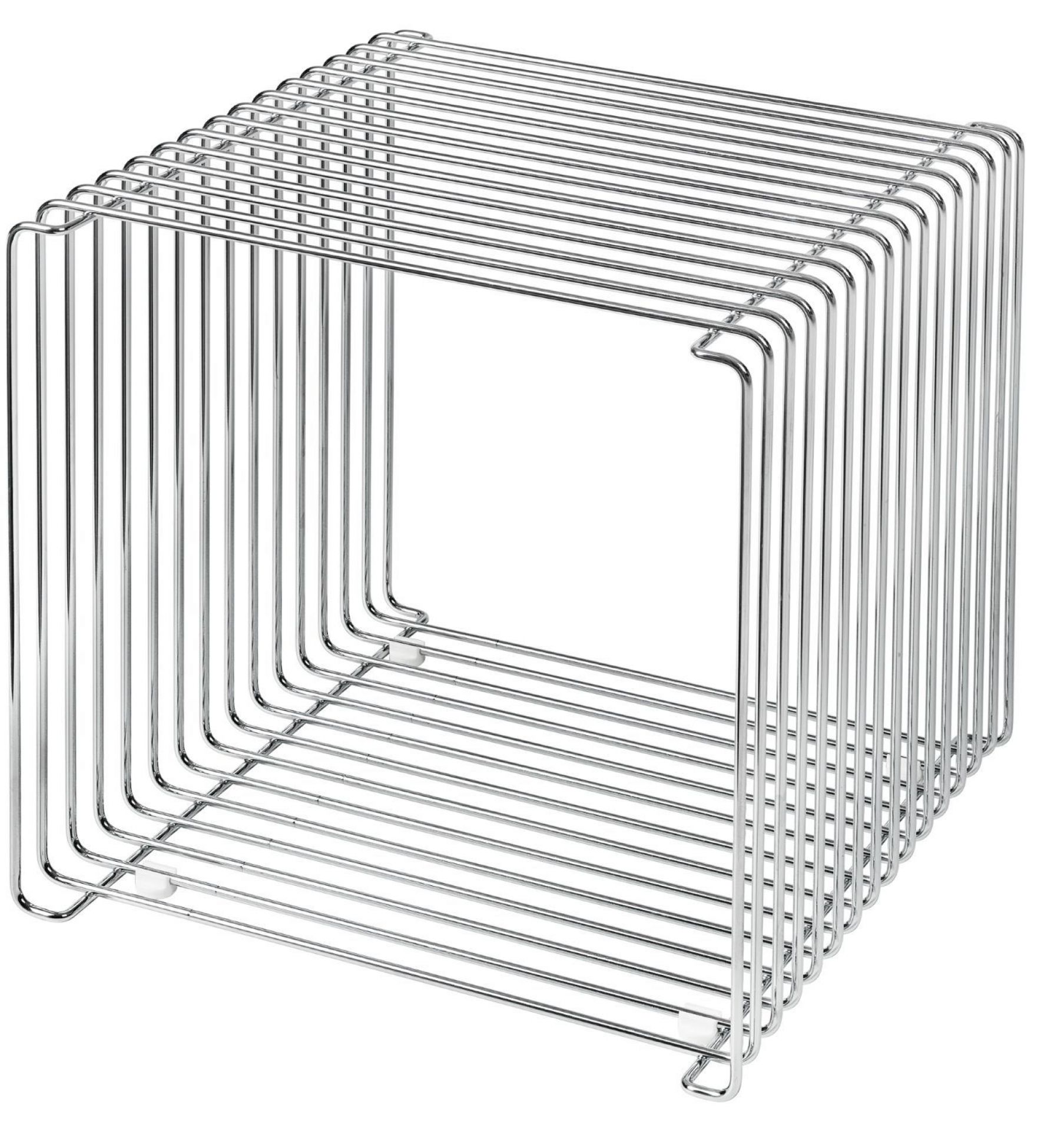 Wire Cube steel tube shelf Montana- chromed steel