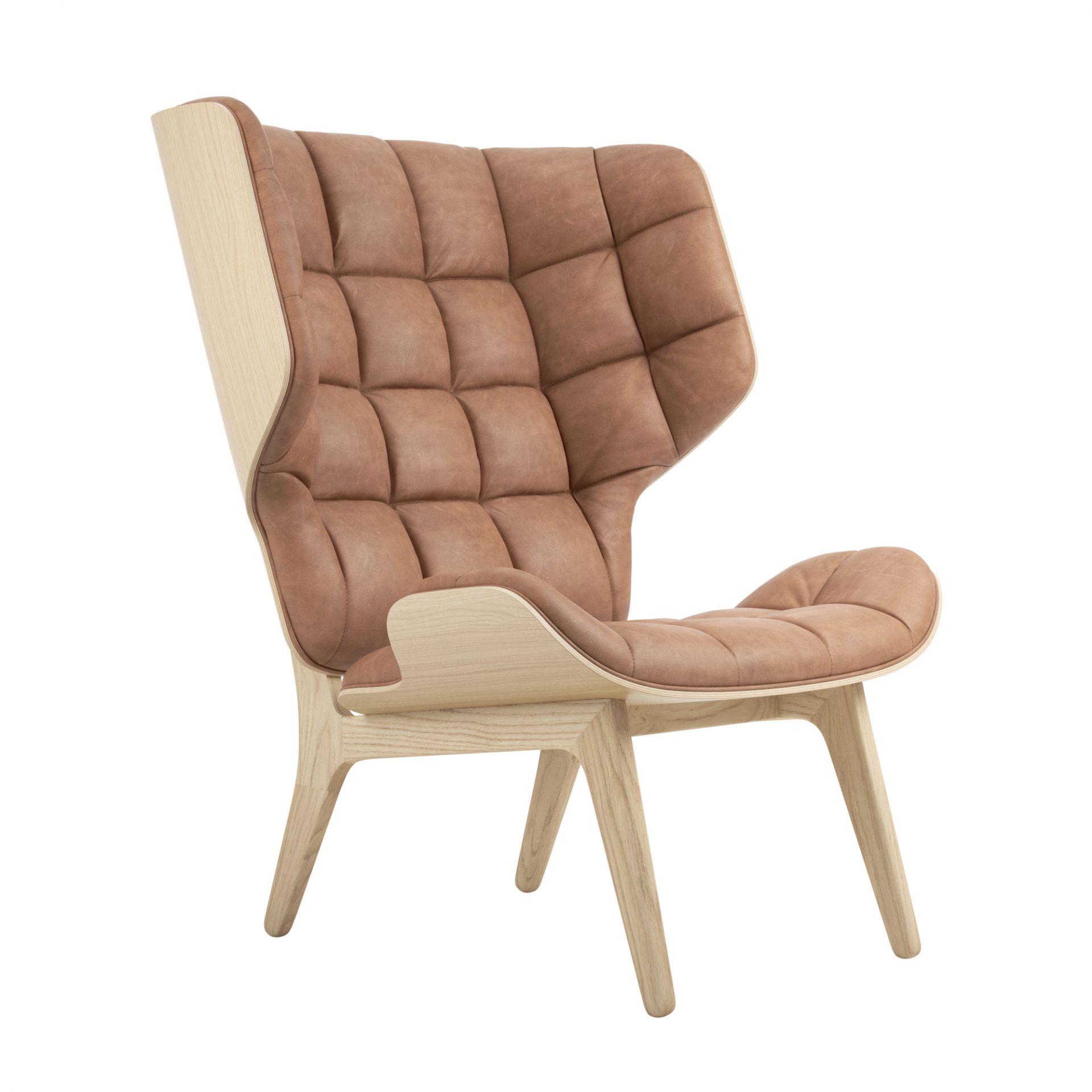 Mammoth Chair Leather Cover Norr11 Oak Natural Dunes Leather Camel