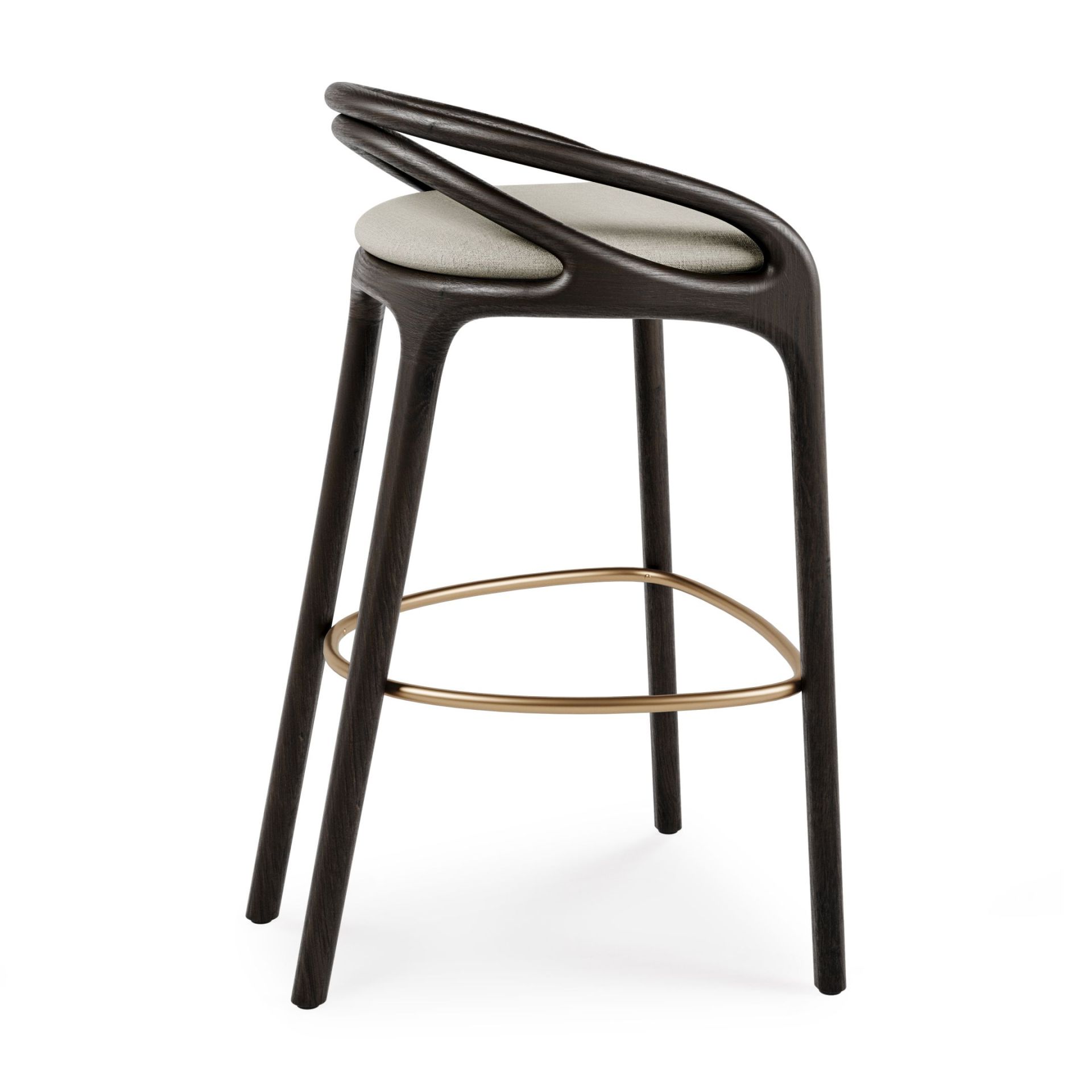 Aleta Barstool brass-colored - beige Morpho