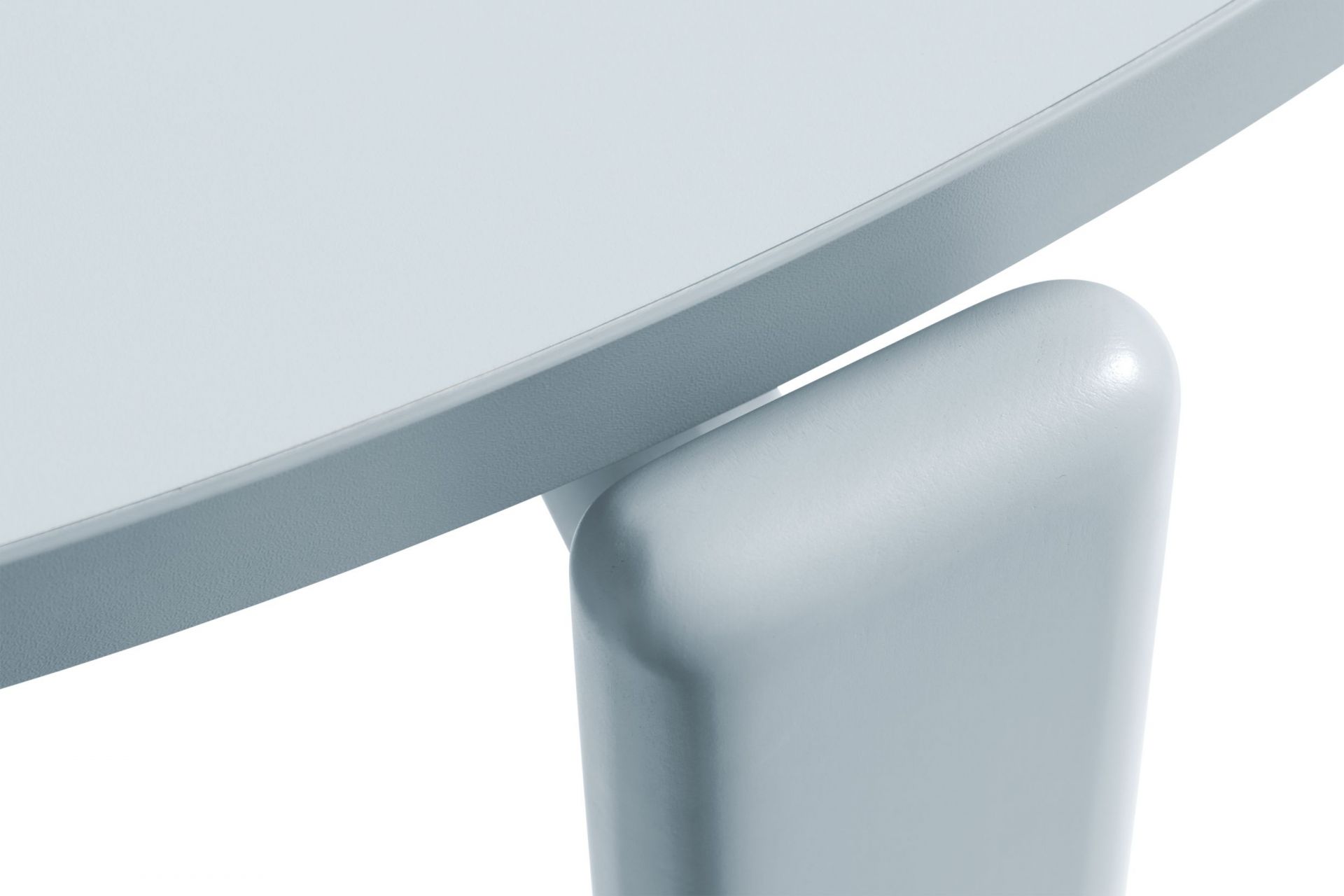 Rey Table Hay Slate blue water-based lacquer / Gull laminate