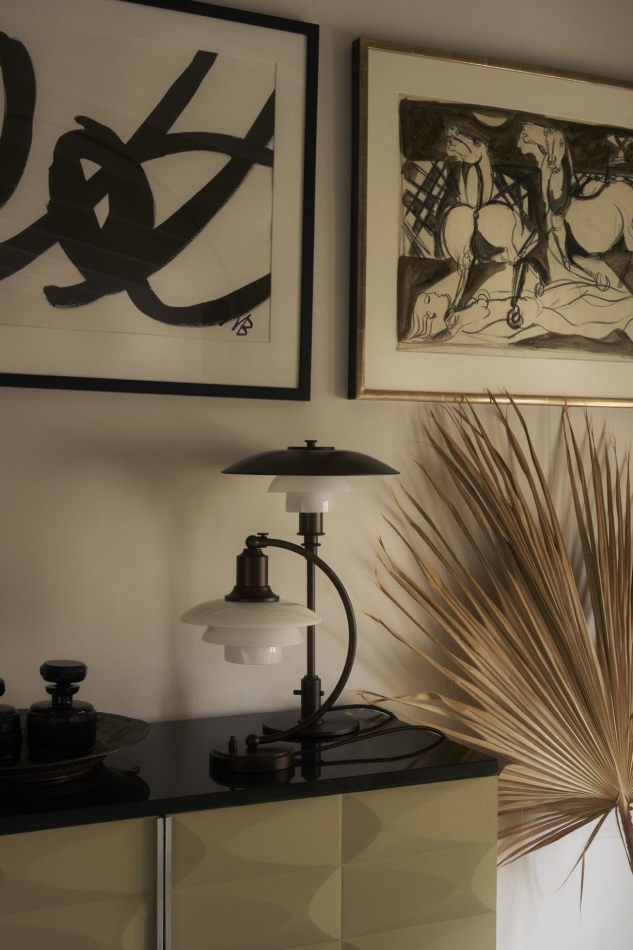 PH 3/2 Aged Brass Opal table lamp Louis Poulsen