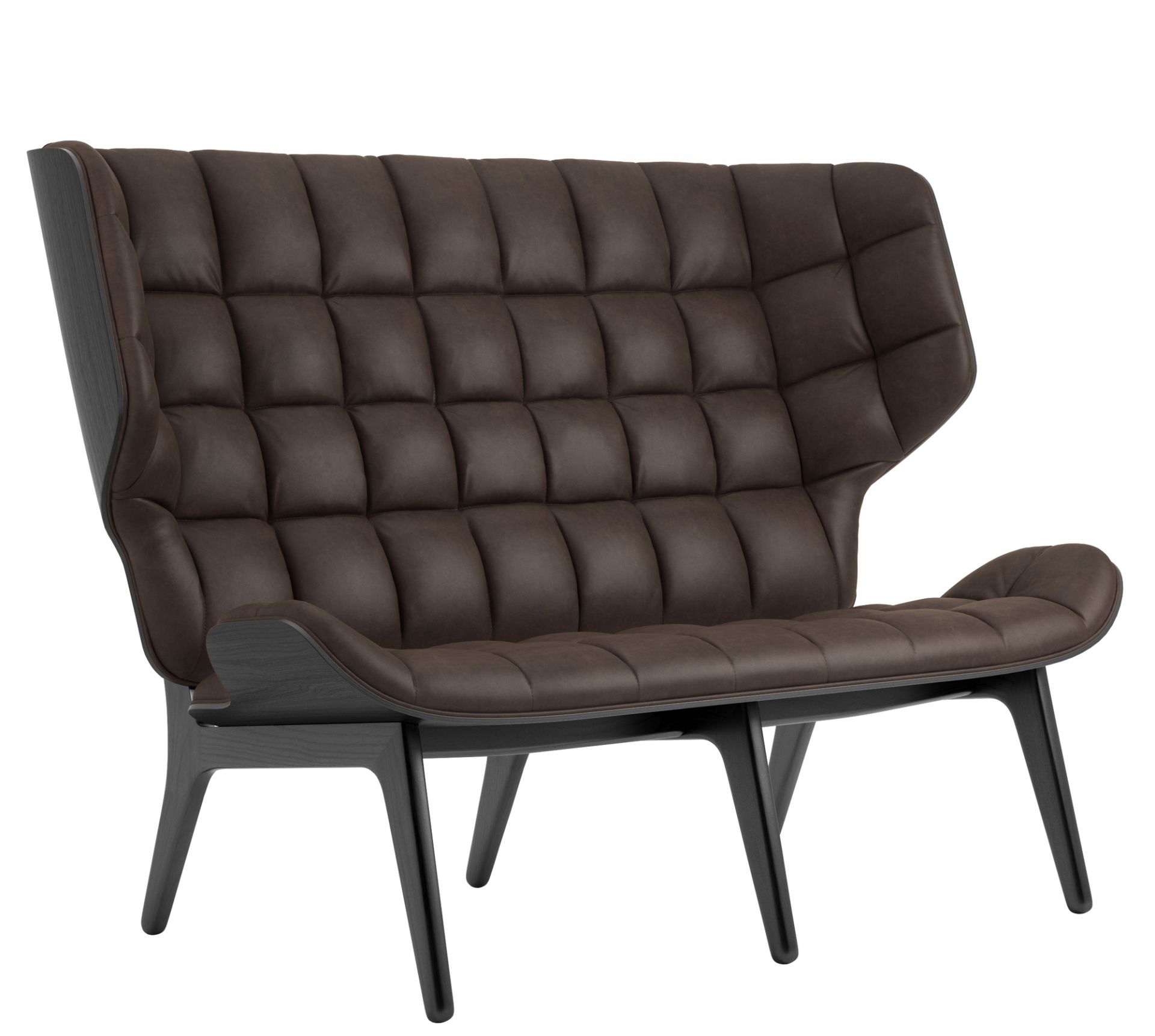 Mammoth Sofa Leather cover Norr11 Oak black Dunes Leather Dark brown