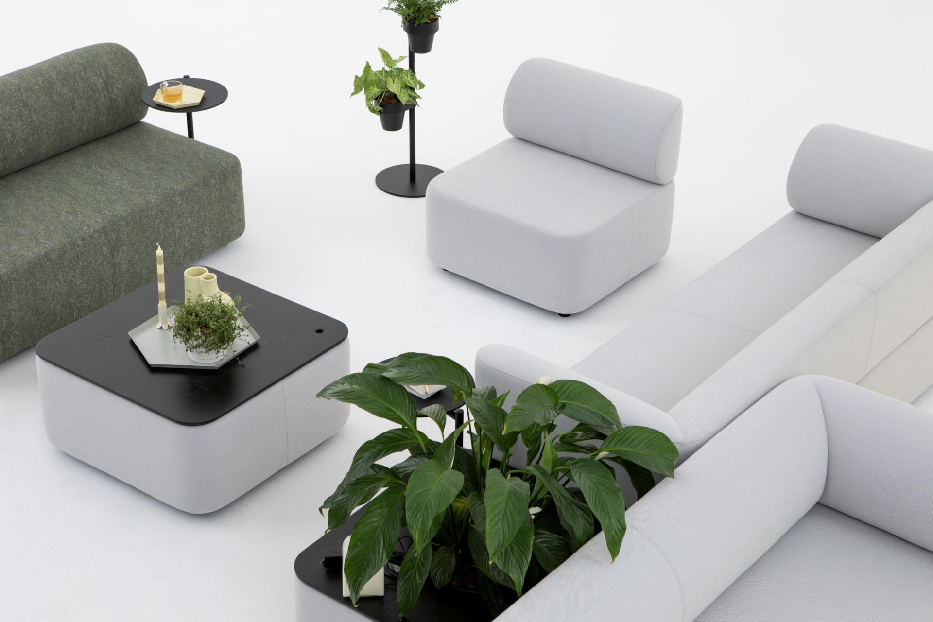 Mezza seating element with backrest Sofa Cascando 