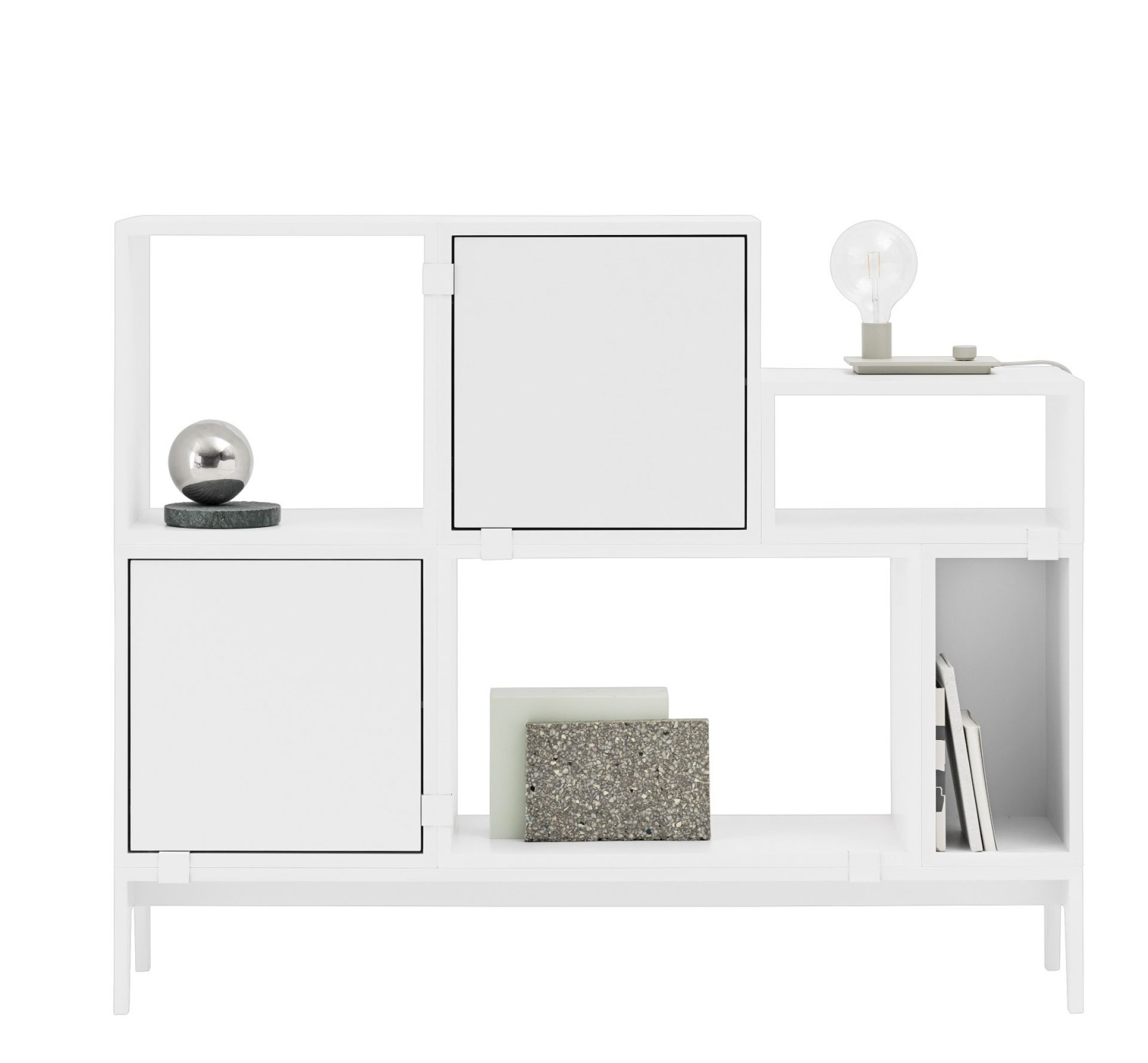 Stacked Configuration 1 Shelving System White Muuto SINGLE PIECES