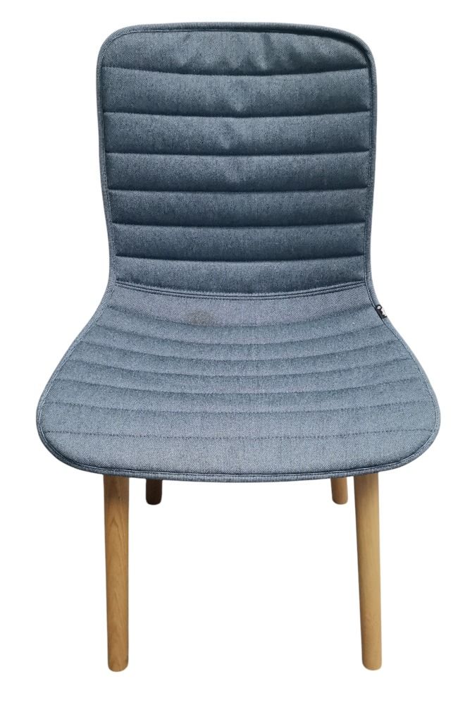 Hal Wood Fully upholstered OAK NATURE / SEAT COVER PLANO NERO/ICE BLUE Vitra IMPERFECT ITEMS