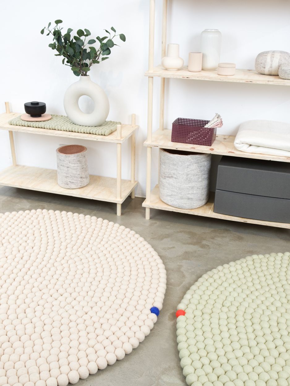 Big One Round Felt carpet Ø 200 cm myfelt Green beige