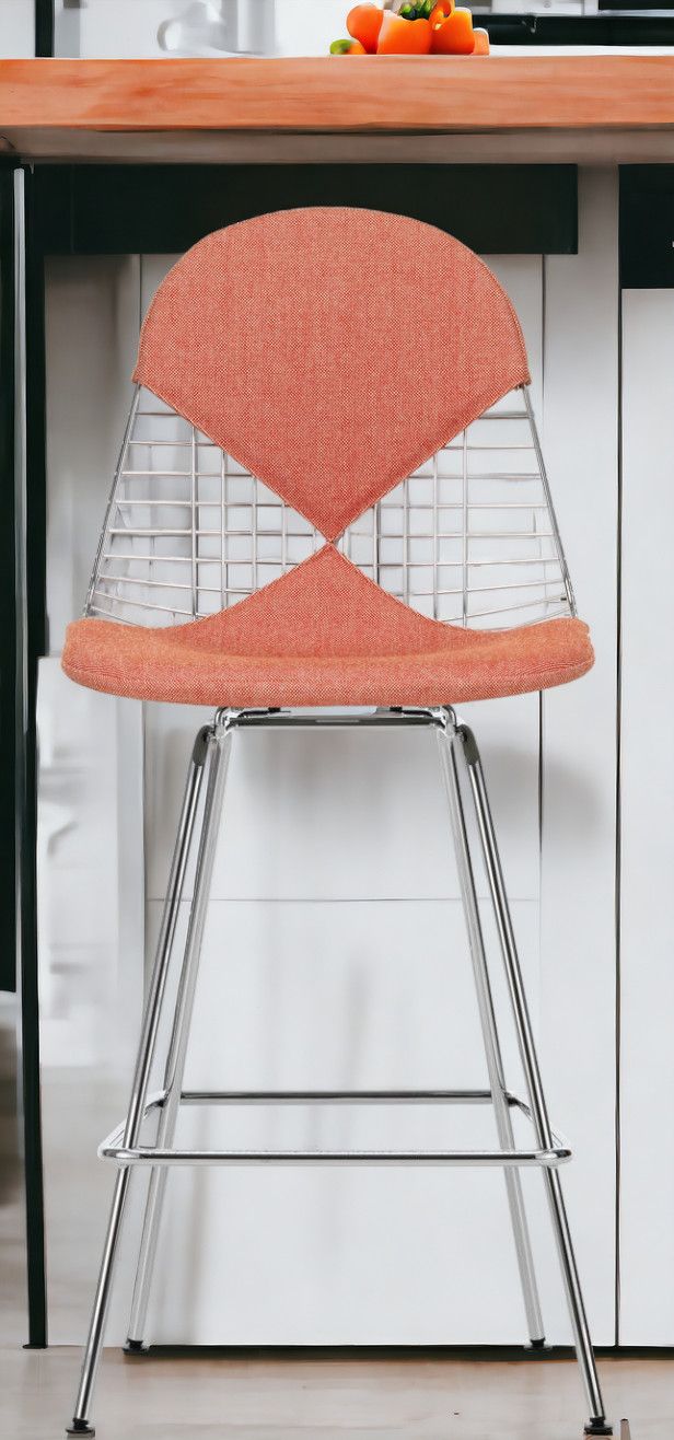 Eames Wire Bar Stool Medium with seat and back cushion Vitra  