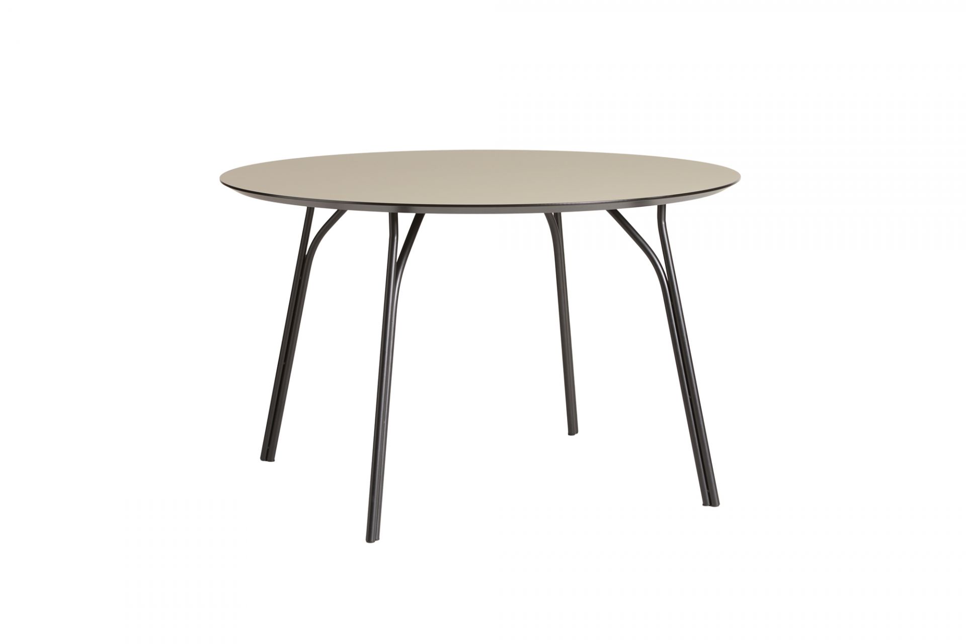 Tree Dining Table Ø120 Tabletop Beige Legs Black Woud