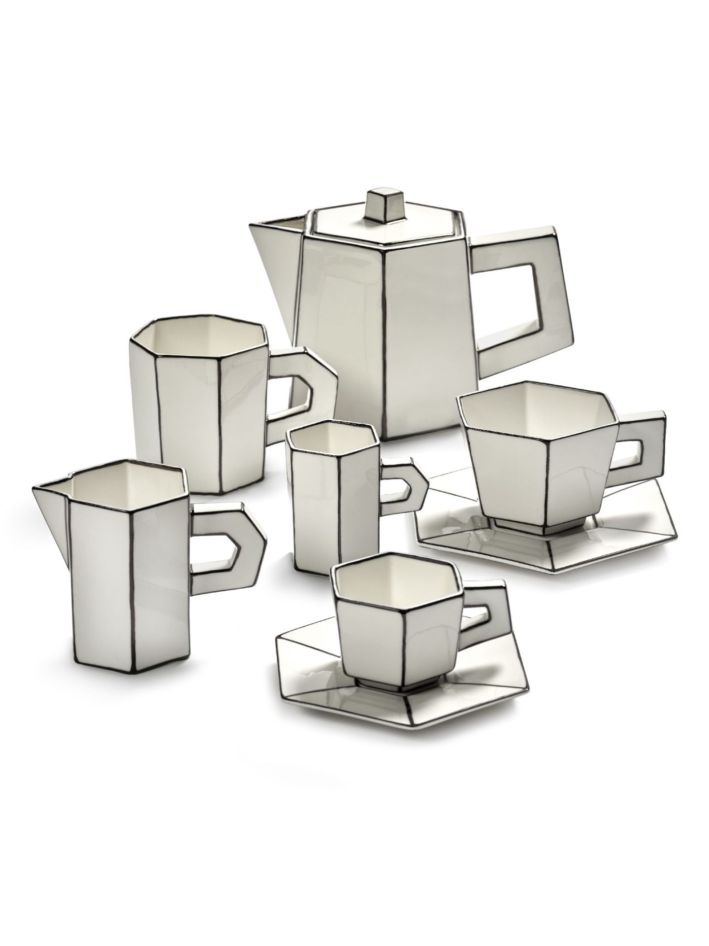Teapot white/black Carte Blanche Serax 