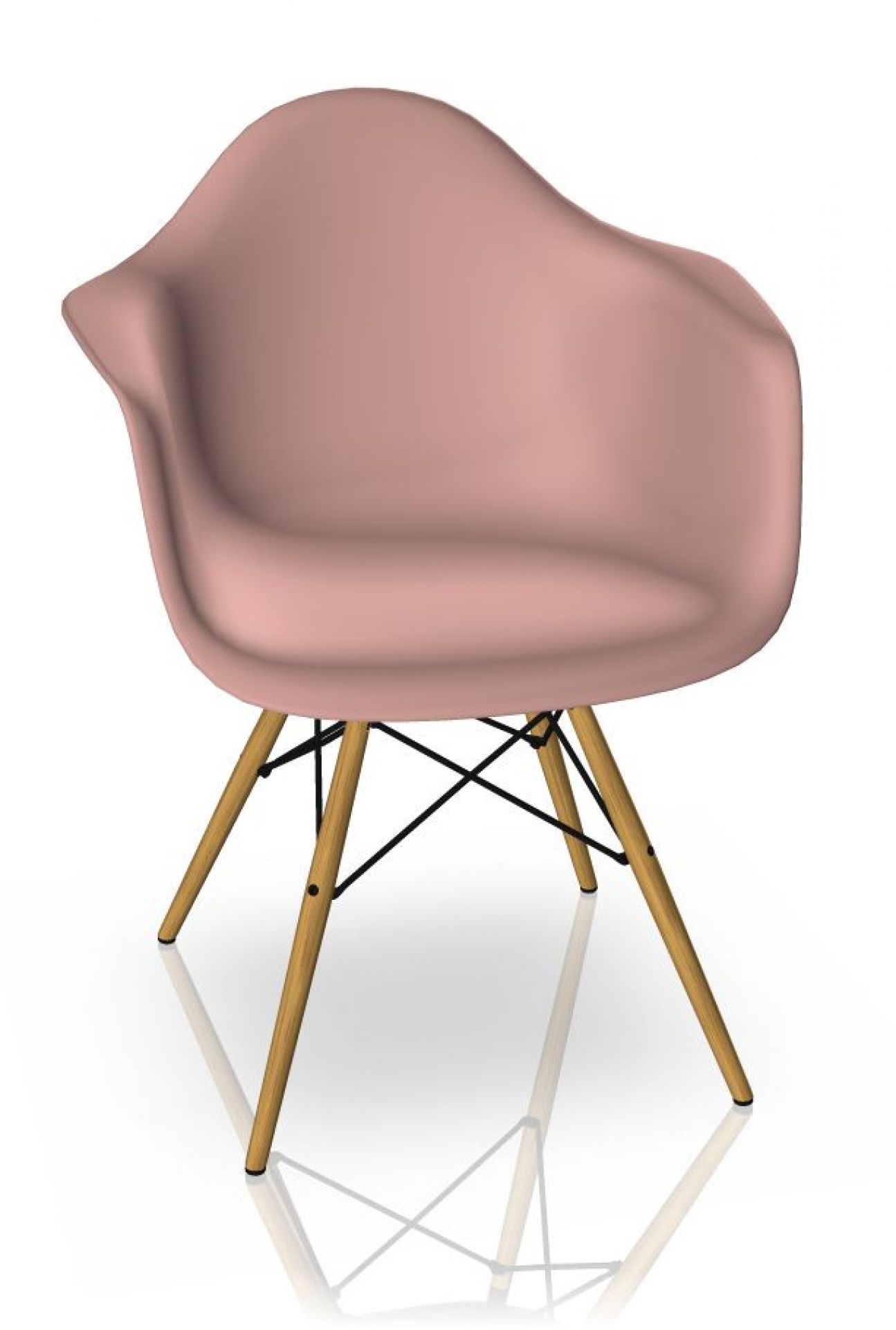 Eames Plastic Arm Chair DAW Chair Vitra Maple yellowish - Tender pink