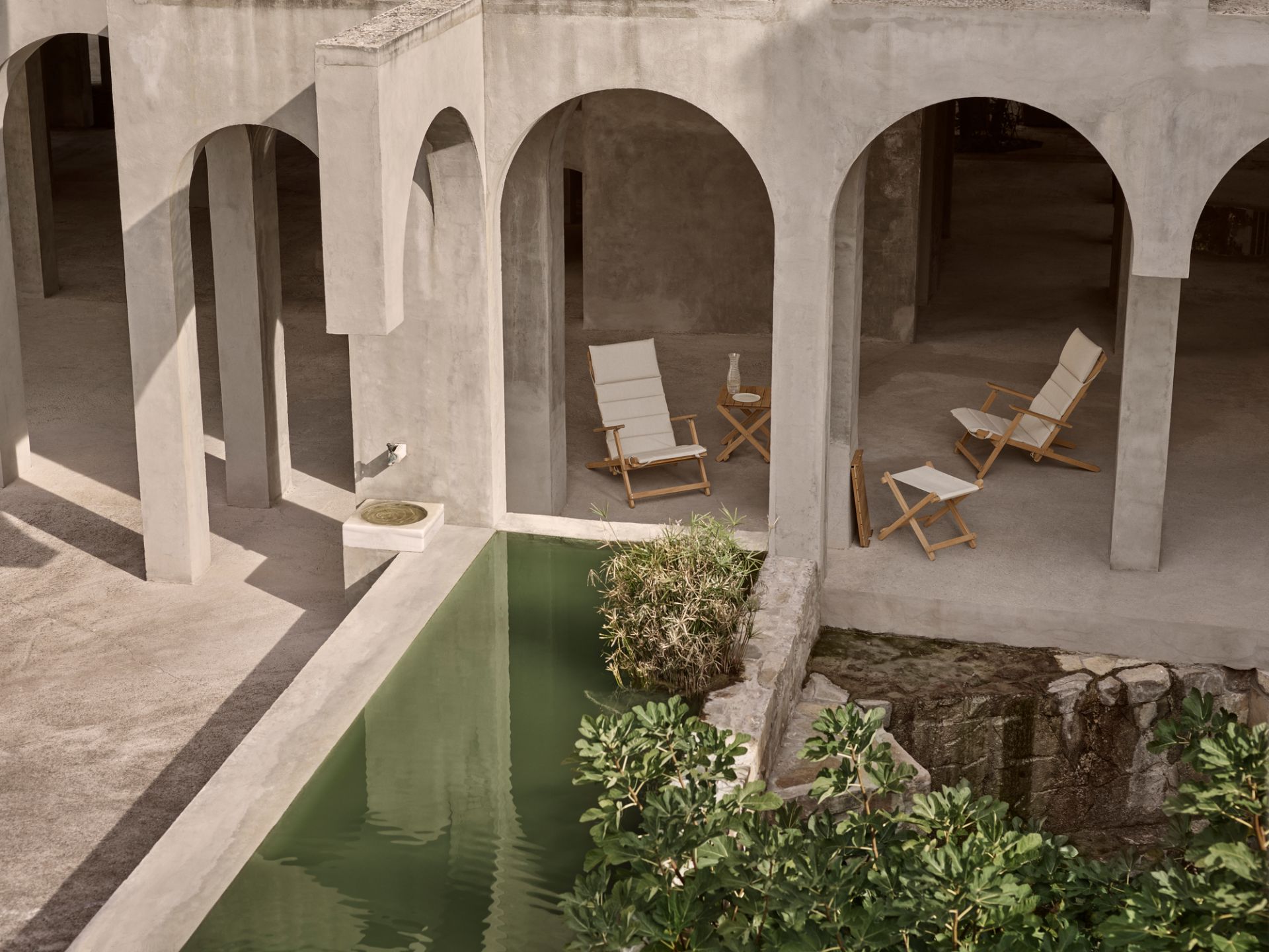 Mogensen deck chair incl. cushion outdoor Carl Hansen &amp; Søn
