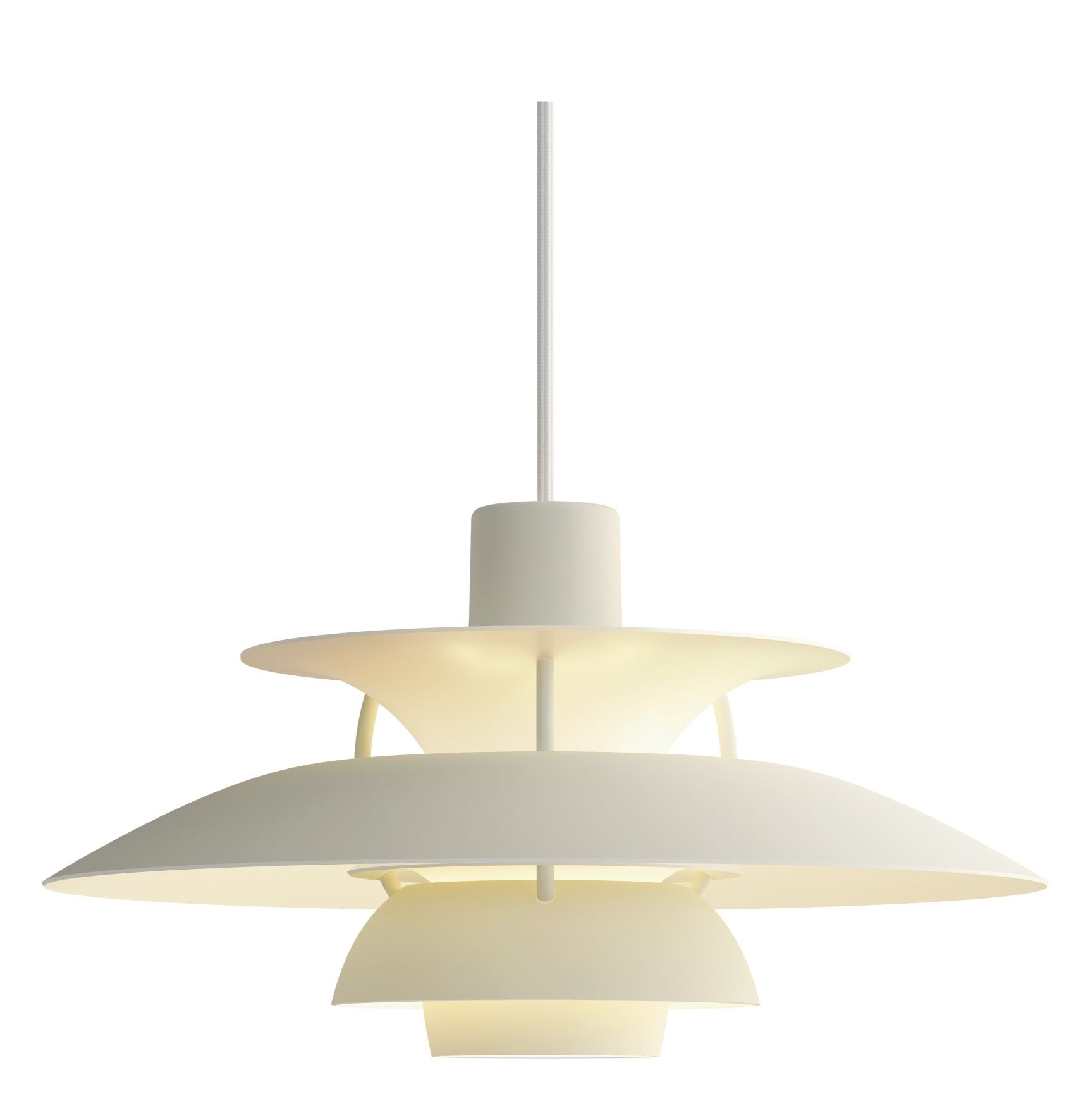 PH 5 Mini Monochrome Pendant light Louis Poulsen Pale Pewter