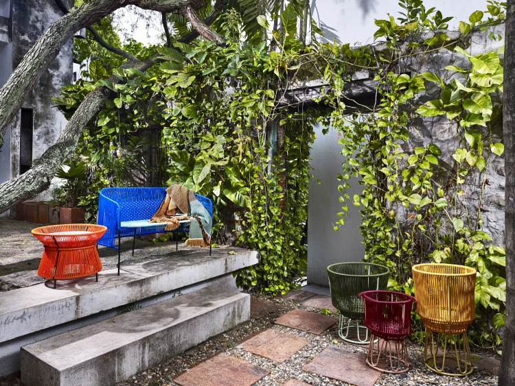 Caribe 2-seater bench outdoor ames