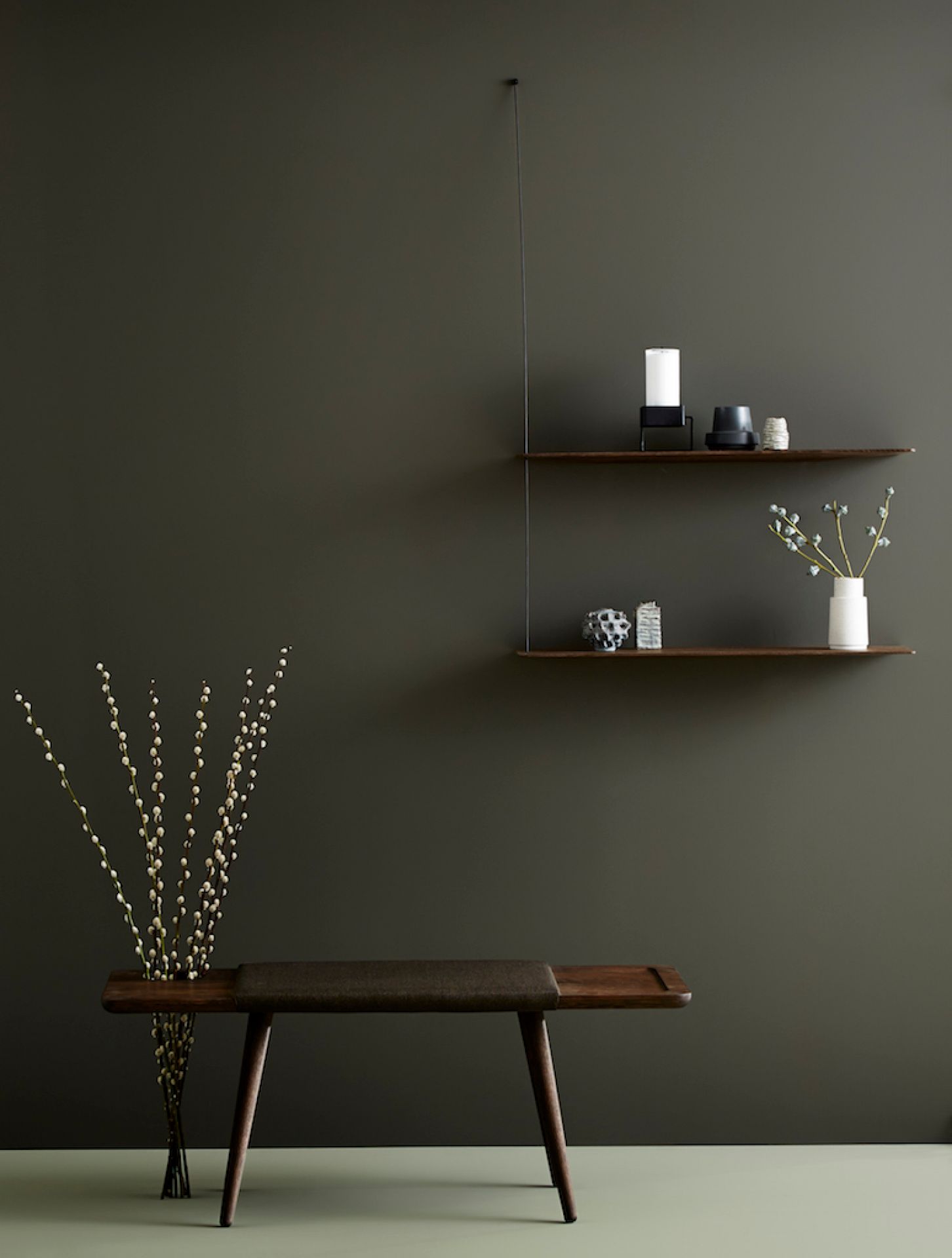 Stedge 2.0 shelf White pigmented oak Woud SINGLE PIECES