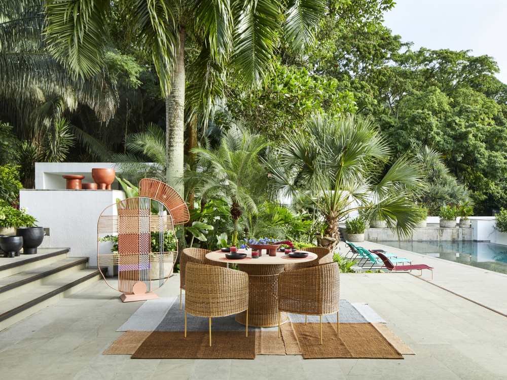  Caribe Natural Dining Table Outdoor ames