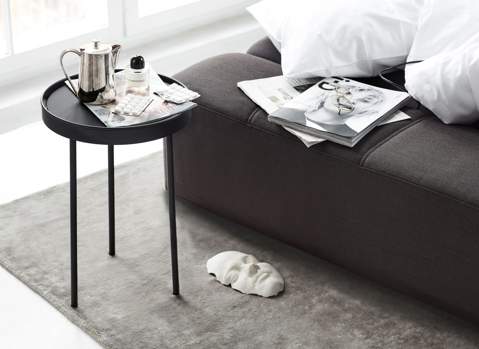 Daybe Sofa bed Fabric Brusvik dark gray Northern