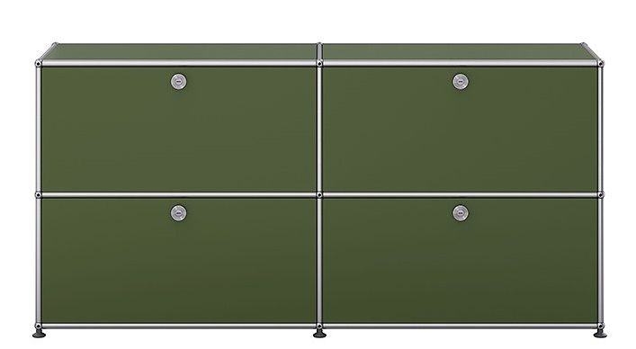 USM Haller sideboard with 4 folding doors – QUICK SHIP Olive green