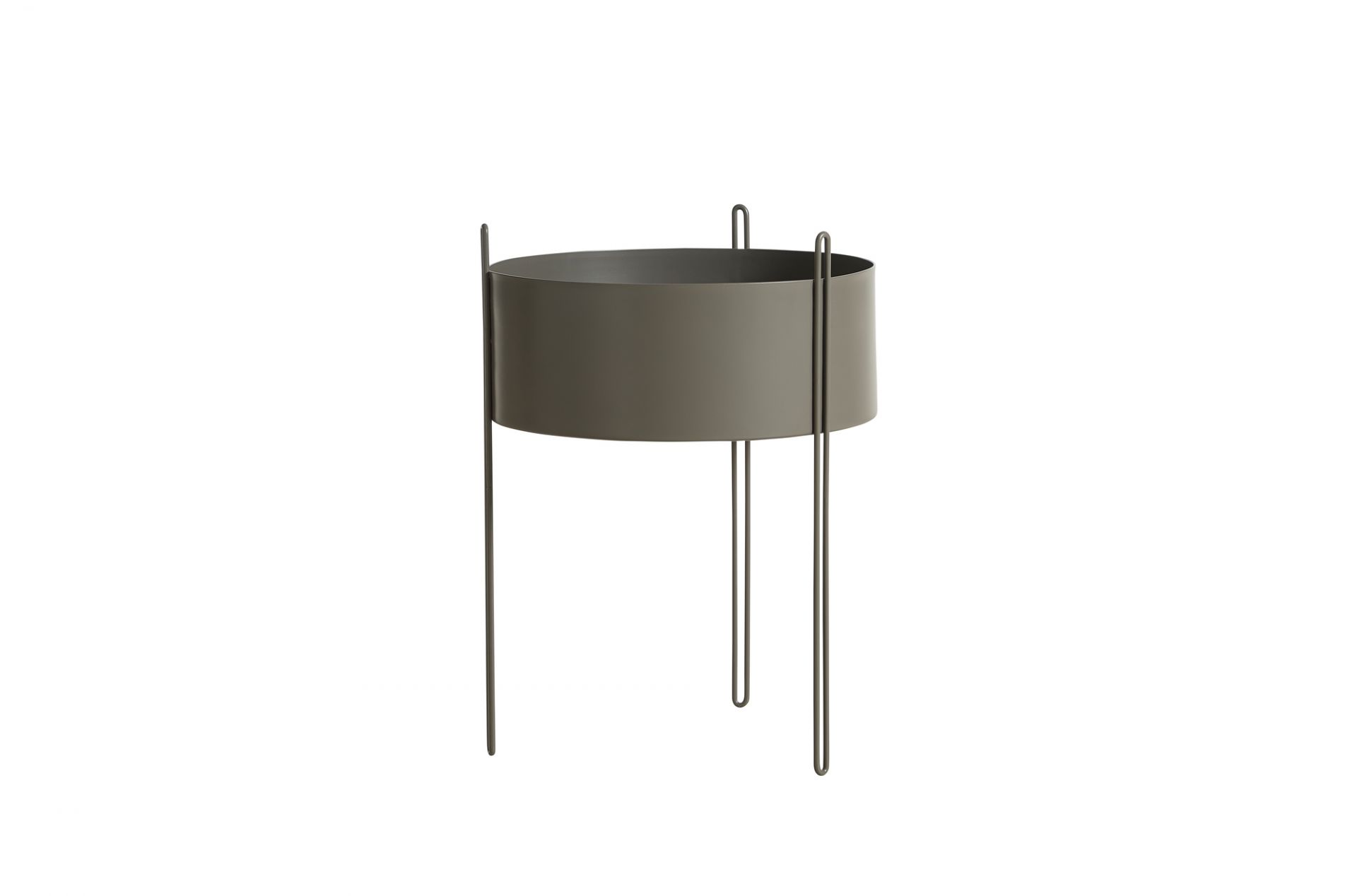 Pidestall Planter Large Taupe Woud