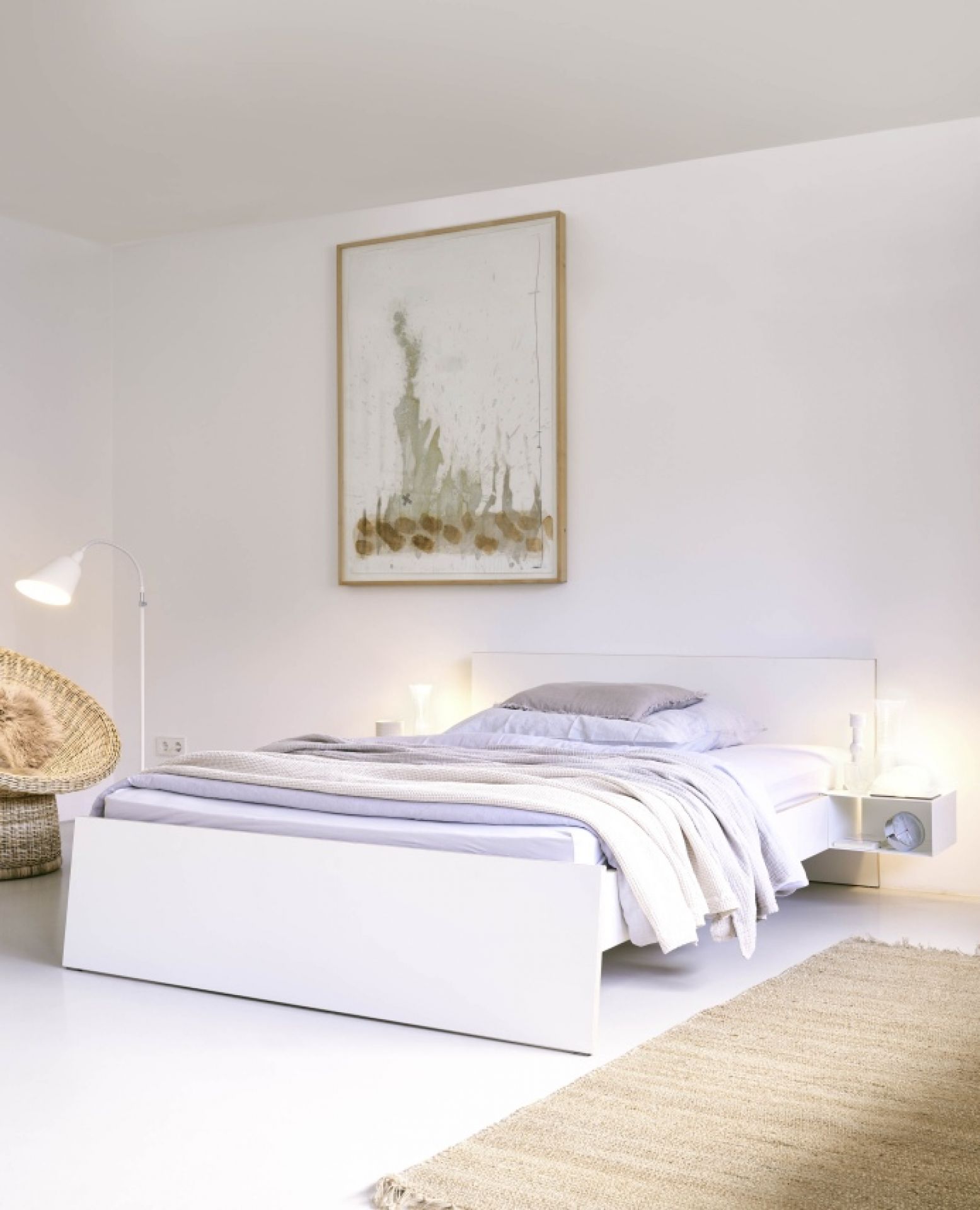 Stockholm bed birch multiplex with high headboard Richard Lampert 