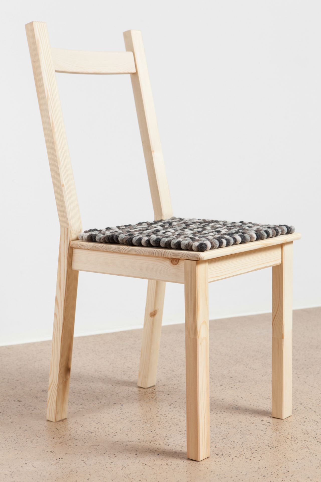 Felt ball Cushion for Chair square 36x36 cm EMMA myfelt SINGLE PIECES
