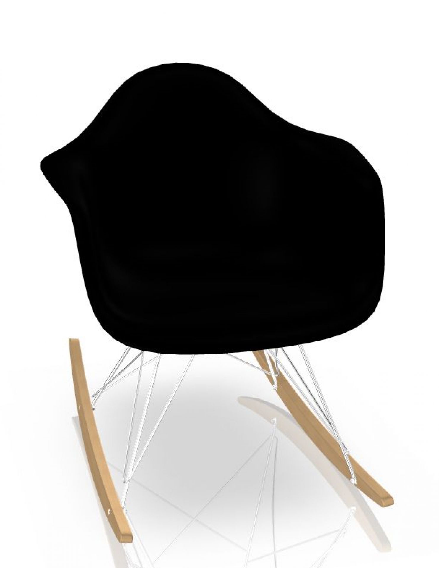 Eames Plastic Arm Chair RAR Rocking Chair Vitra Maple yallowish - Chrom - Black