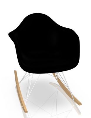 Eames Plastic Arm Chair RAR Rocking Chair Vitra Maple yallowish - Chrom - Black