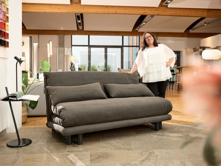 Multy First sofa bed 3-seater with wedge cushion ligne roset