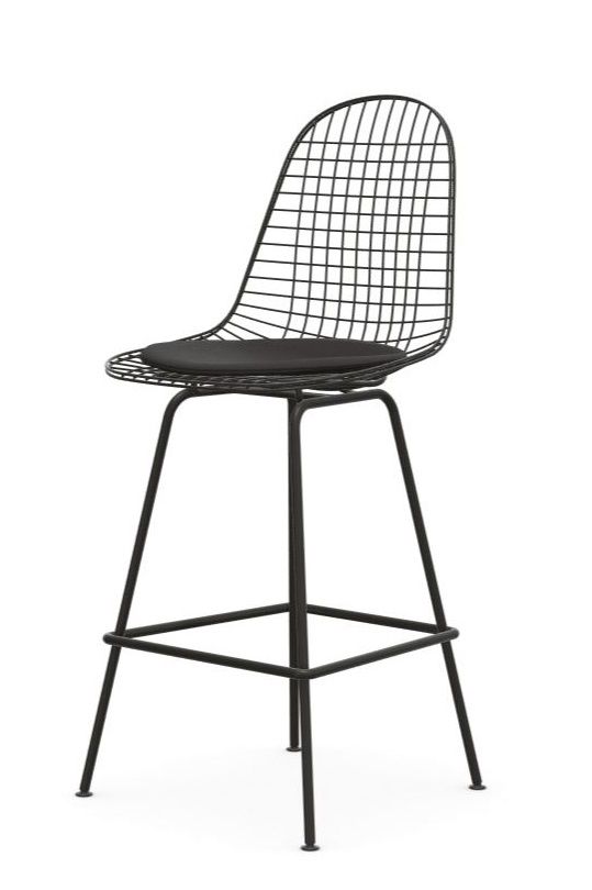 Eames Wire Bar Stool Medium with seat cushion Vitra 