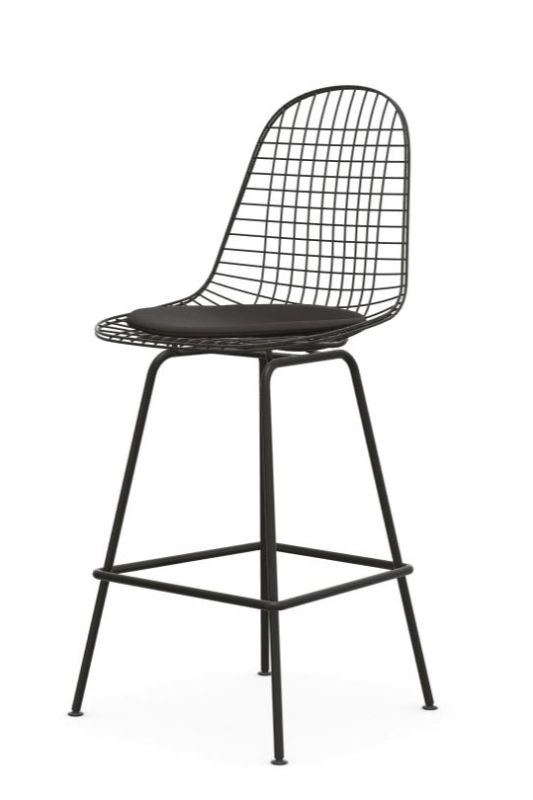 Eames Wire Bar Stool Medium with seat cushion Vitra 