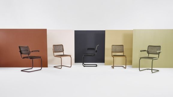 S 64 V Tubular steel classic cantilever chair Thonet